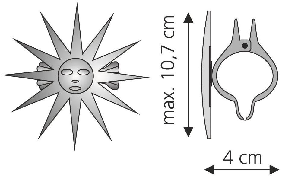 Liedeco Dekoklammer (Packung, Gardinen, Vorhänge St.), für 2 »Sonne«