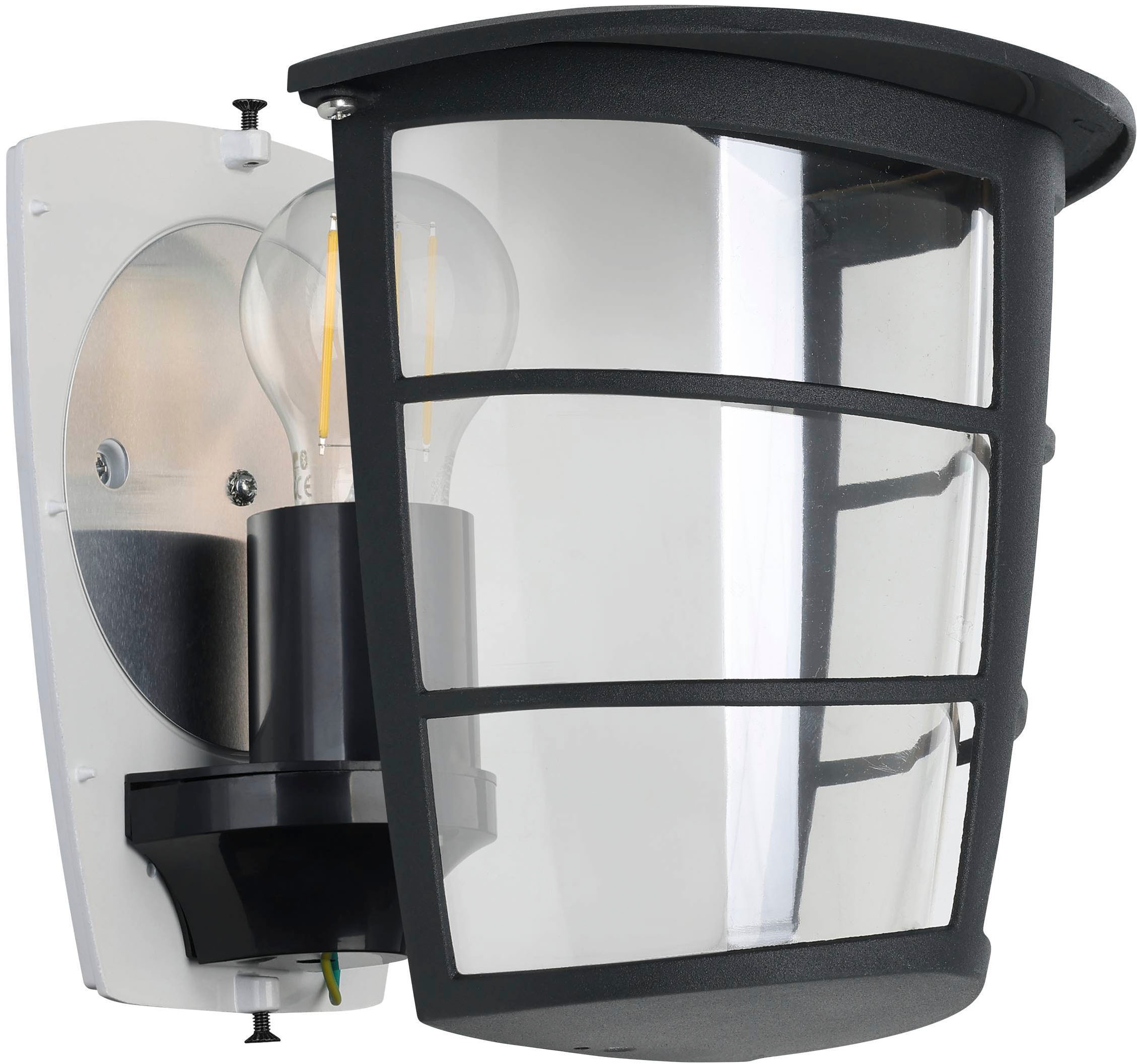 EGLO Wandleuchte »Aloria Außen-Wandlampe, Außenleuchte, Aluguss, Kunststoff, E27, IP44« E27 1 Stk. Wand-/Deckenleuchte - L18 x H20 x AL12 cm - schwarz - 1X60W exkl.