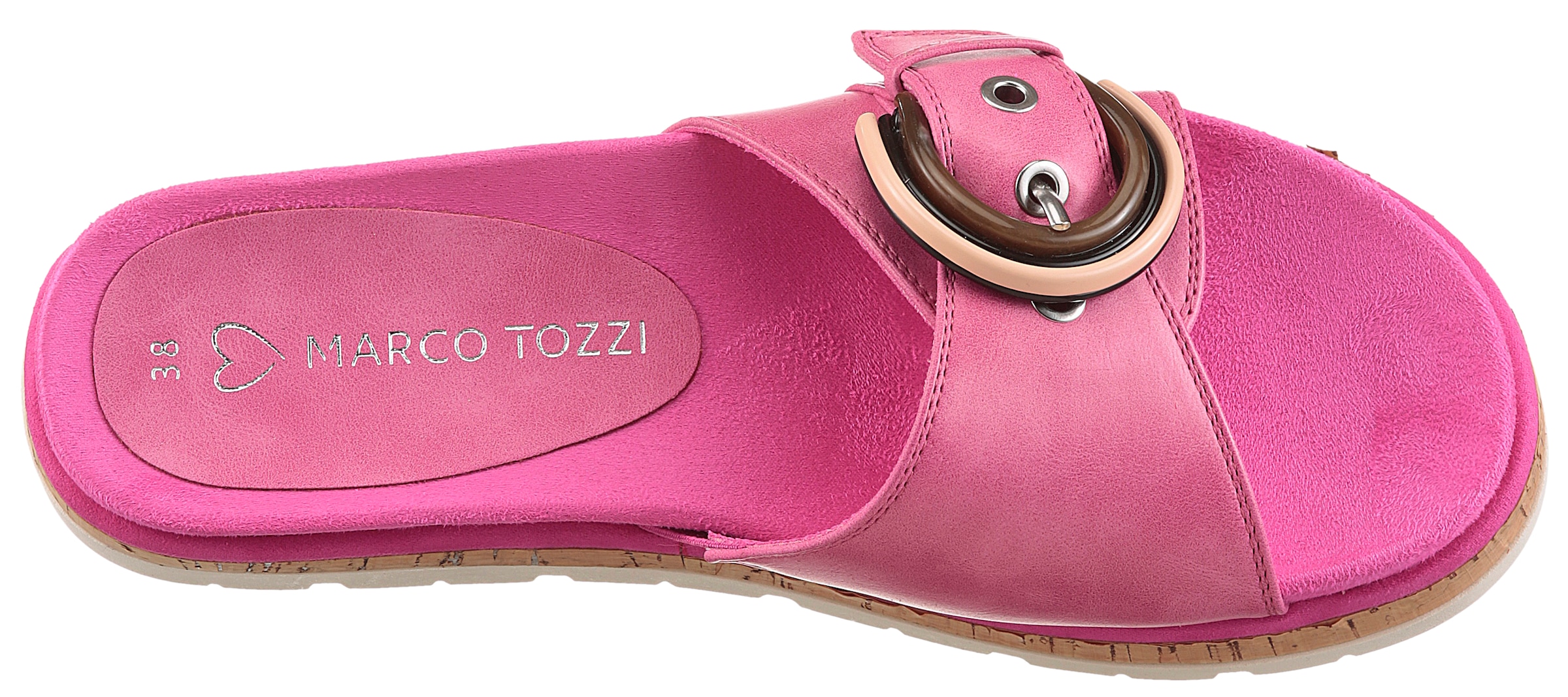 MARCO TOZZI Pantolette  , Plateau, Sommerschuh, Schlupfschuh mit dekorativer Schnalle