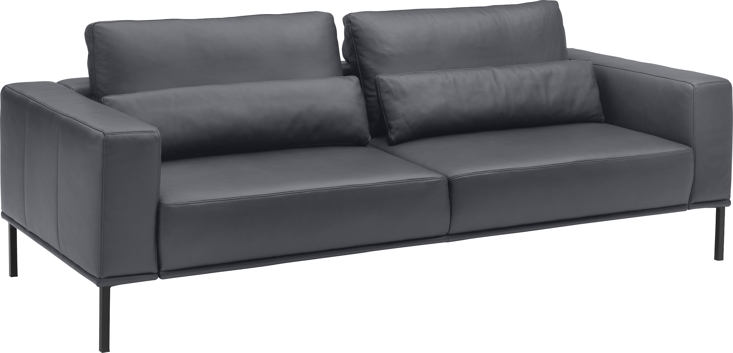 Musterring 3-Sitzer »JustB!PM100, 242 cm breit, aus hochwertigem Leder« XL-Sofa, wahlweise mit Nierenkissen und mot. Sitzauszug, Fuß schwarz