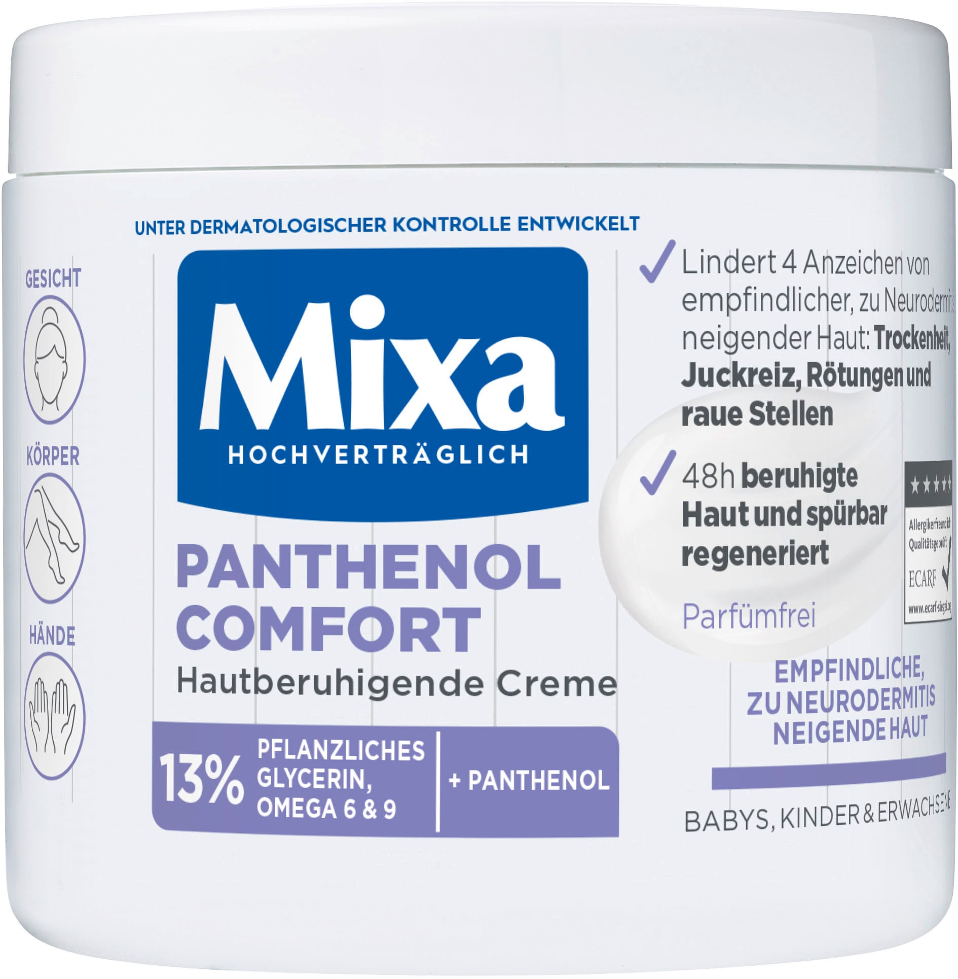 Körpercreme »Mixa Panthenol Comfort«, sensitive Pflege