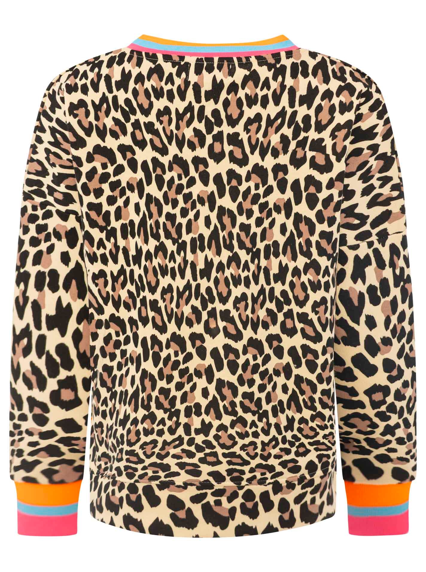 Zwillingsherz Sweatshirt »"Leo Allover Neon Kante"«, mit trendiger Leo-Optik, Vokuhila-Schnitt und neonfarbenen Details
