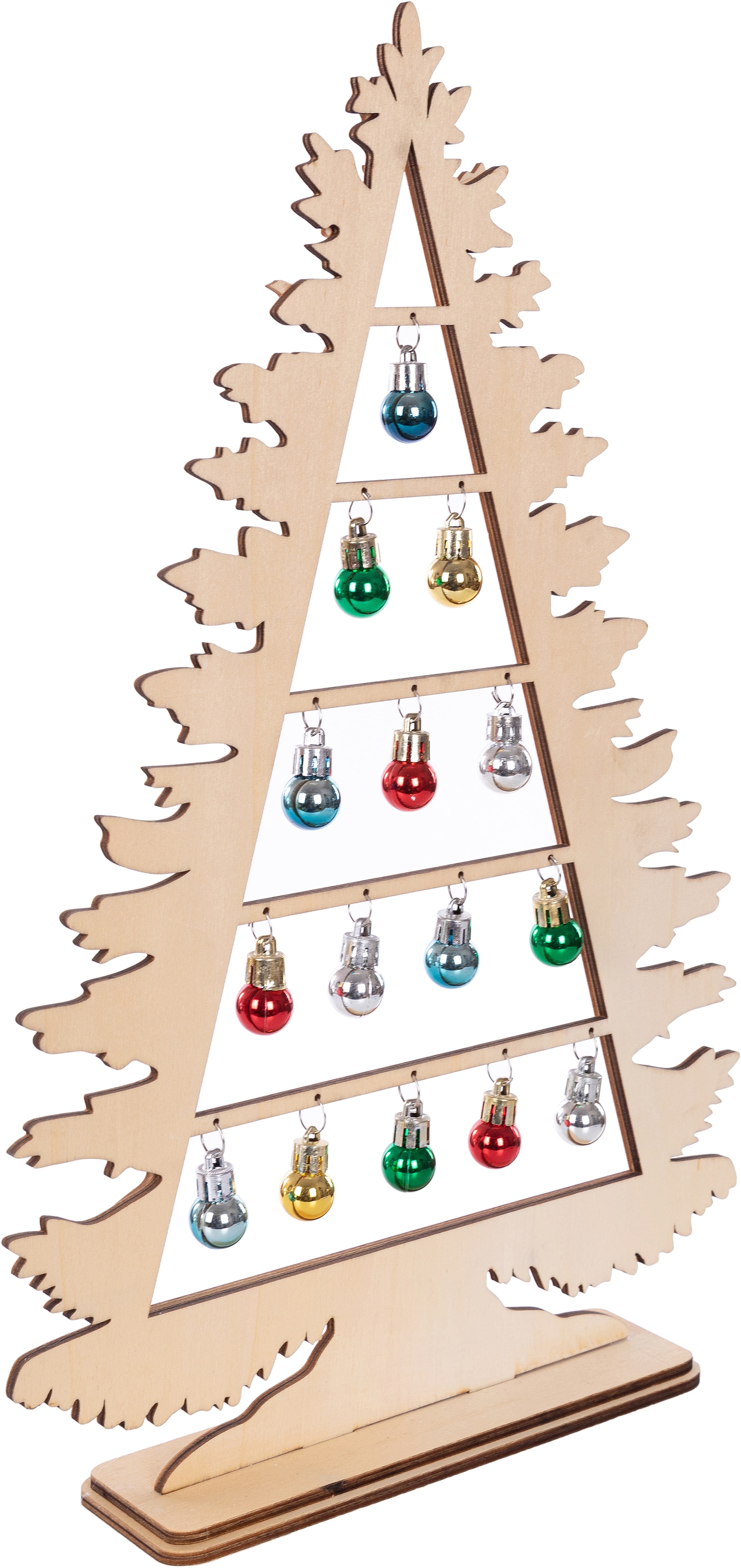 auf & Möbel cm Weihnachtskugeln, Accessoires mit Dekobaum »Weihnachtsdeko«, Holz, kaufen Höhe aus ca. Raten geschmückt 45 Myflair