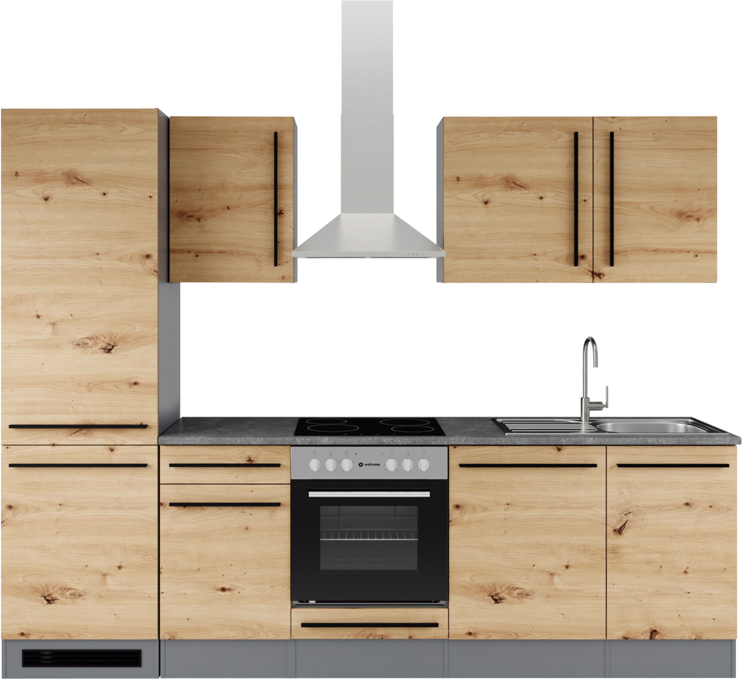 BASIC by Balculina Küchenzeile "Jazz" Breite 280 cm, wahlweise mit E-Geräten
