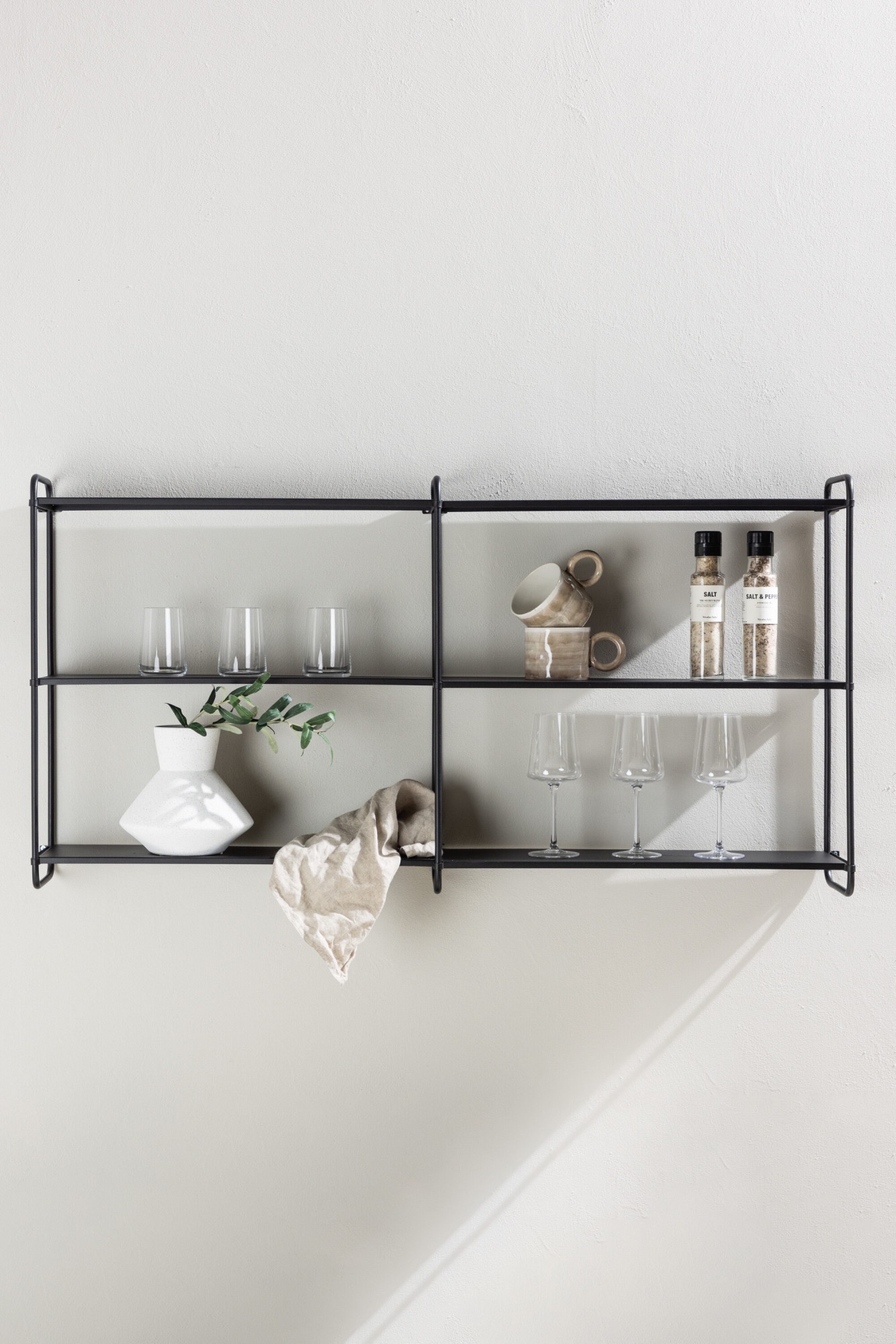 Venture Home Regal »Lyon, Wandregal, langes Format, Breite 122 cm« Hängeregal, Pulverbeschichtung, schlank, anspruchsvoll, vielseitig