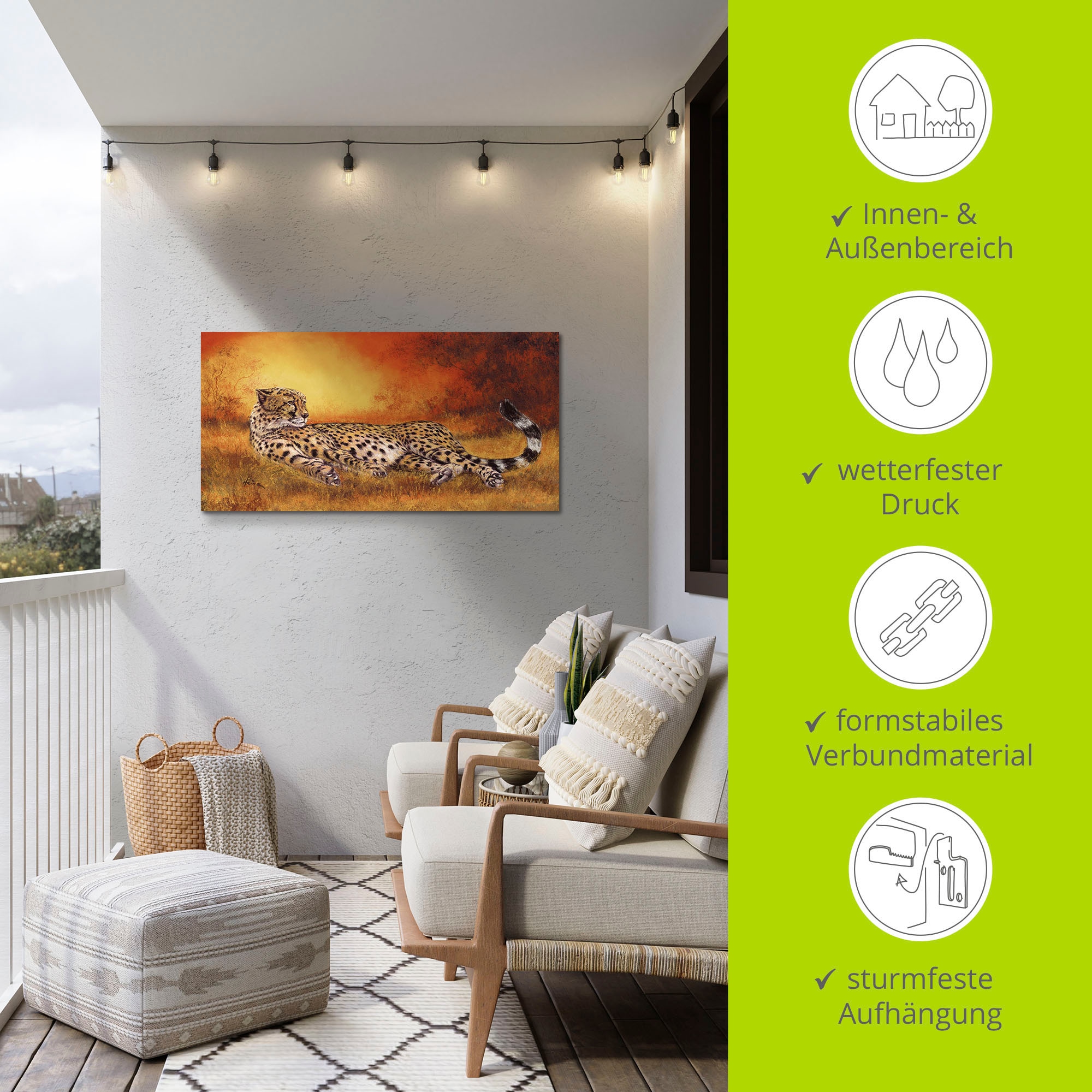 Artland Wandbild »Gepard« Geparden Bilder 1 Stk. tlg. als Alubild, Leinwandbild in verschied. Größen