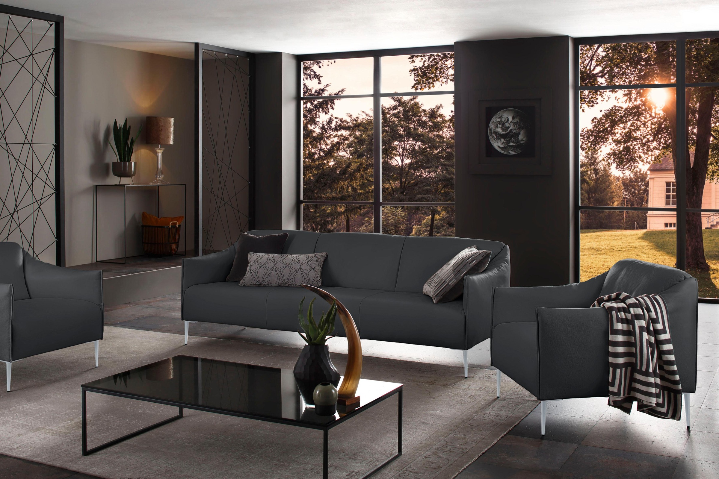 W.SCHILLIG 3-Sitzer »sally«, mit Metallfüßen in Silber matt, Breite 224 cm