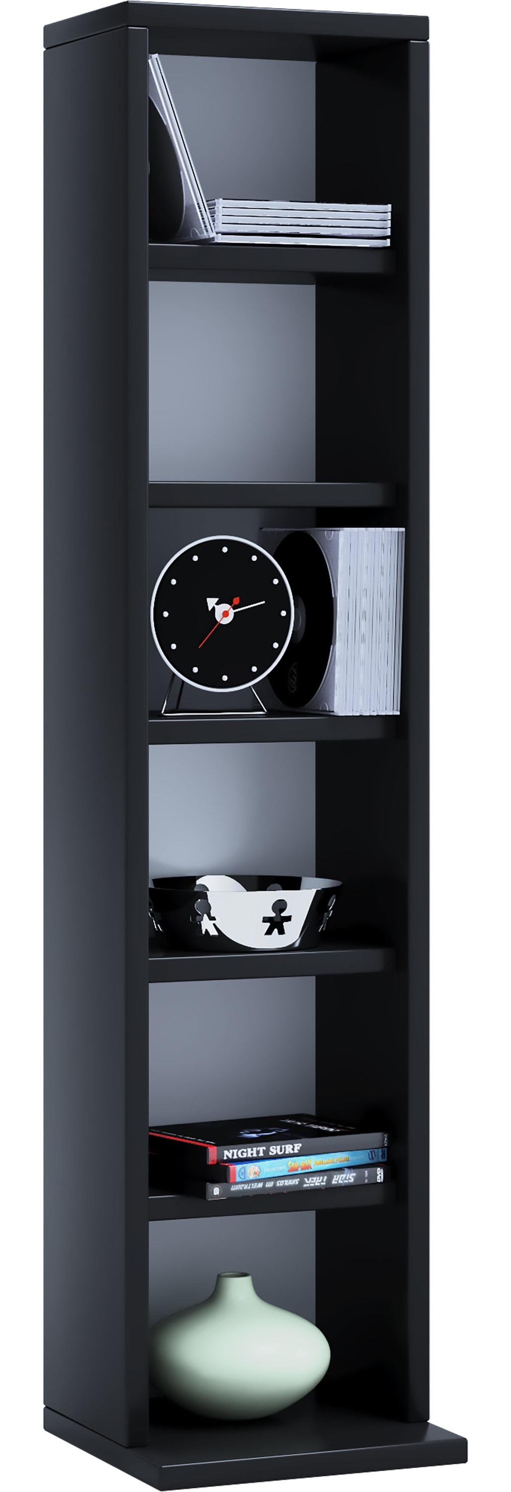VCM, Standregal »Holz CD DVD Stand Aufbewahrung Deko Regal Elementa« 1 Stk. tlg., Schwarz,