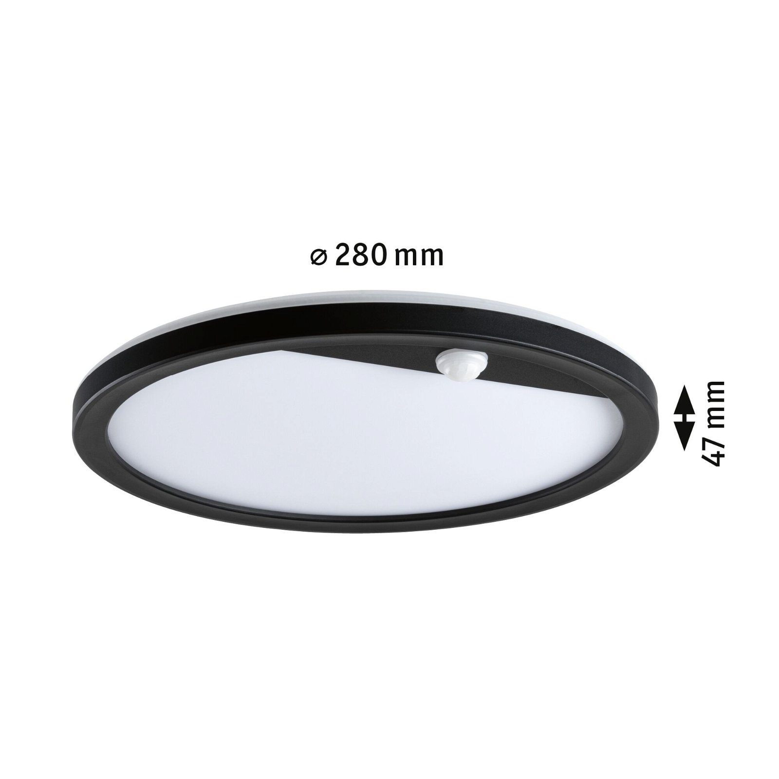 Paulmann LED Außen-Wandleuchte »Außenpanel Lamina IP44 rund 280mm 14W 1150lm 230V Kunststoff«, 1 flammig, Backlight Bewegungsmelder insektenfreundlich tunable warmwhite