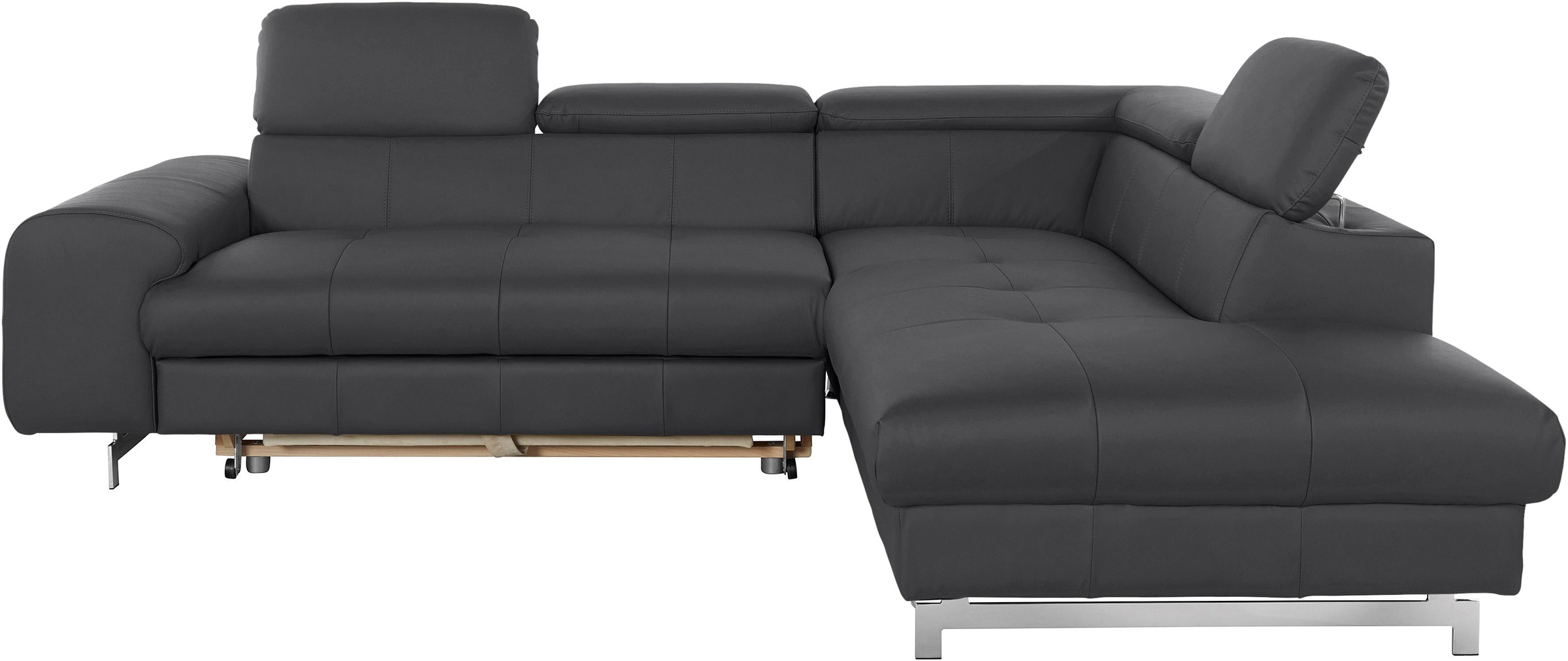 COTTA Ecksofa »Chef L-Form«, mit Kopfteilverstellung, edle Metallkufen, wahlweise mit Bettfunktion