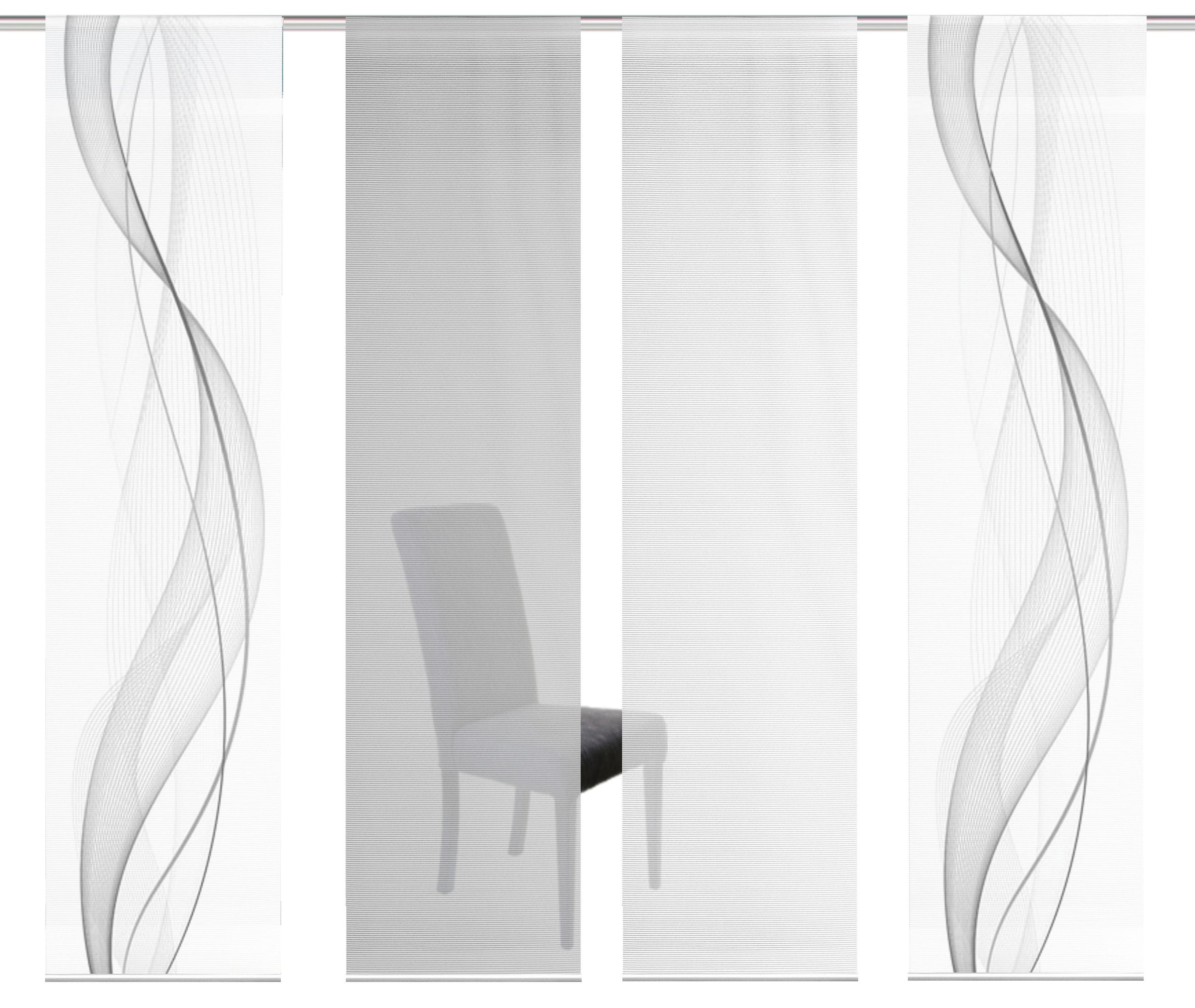 Vision S Schiebegardine »4ER SET HEIGHTS«, (4 St.), HxB: 260x60, Schiebevorhang 4er Set Digitaldruck