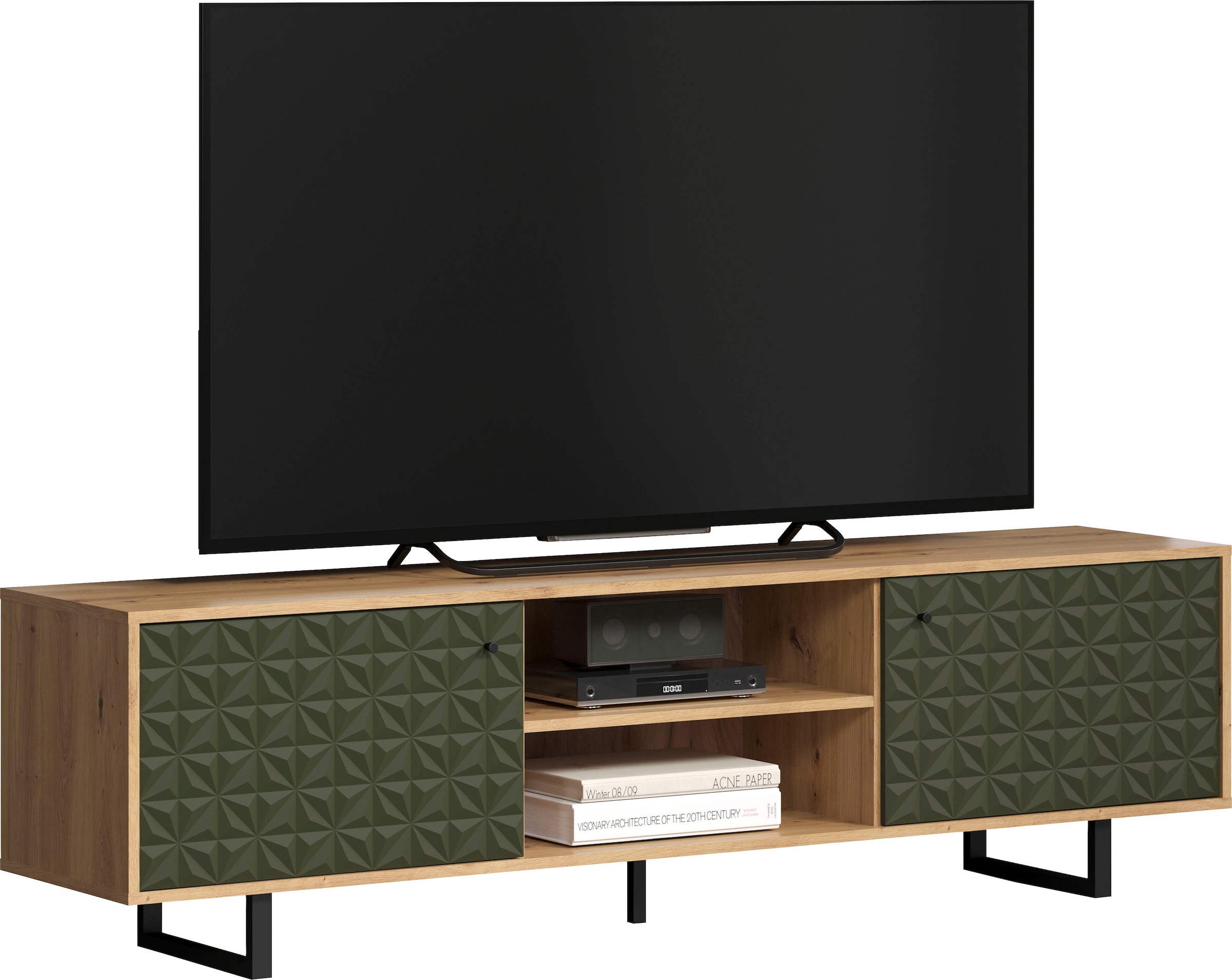 Home affaire TV-Board »Ferretti« TV-Tisch mit besonderer Fräsung - Füße und Griffe aus Metall