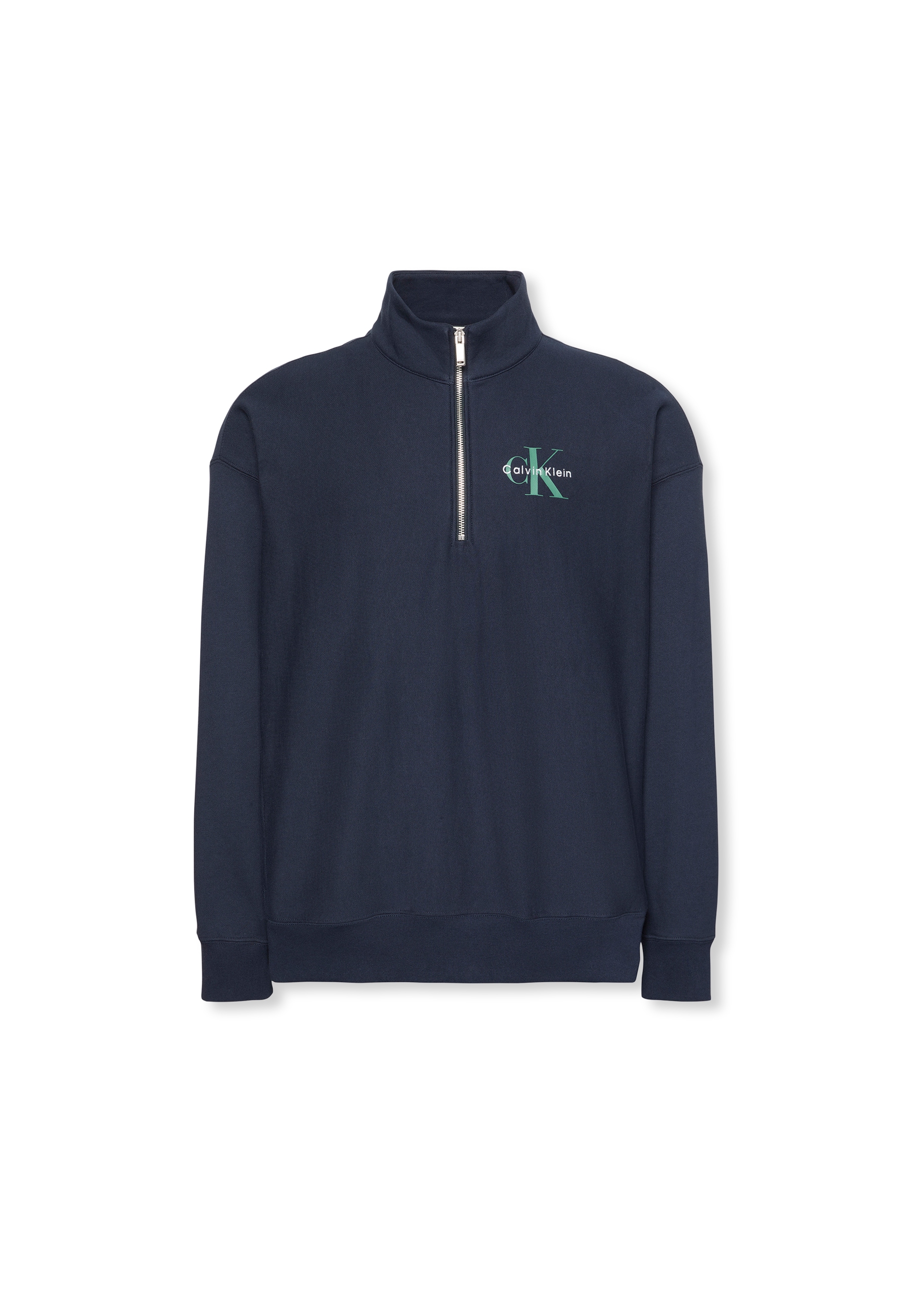 Calvin Klein Jeans Sweatshirt »LS EU 350TERRY MICRO MONOLOGO QT« Regular fit, Stehkragen und Reißverschluss