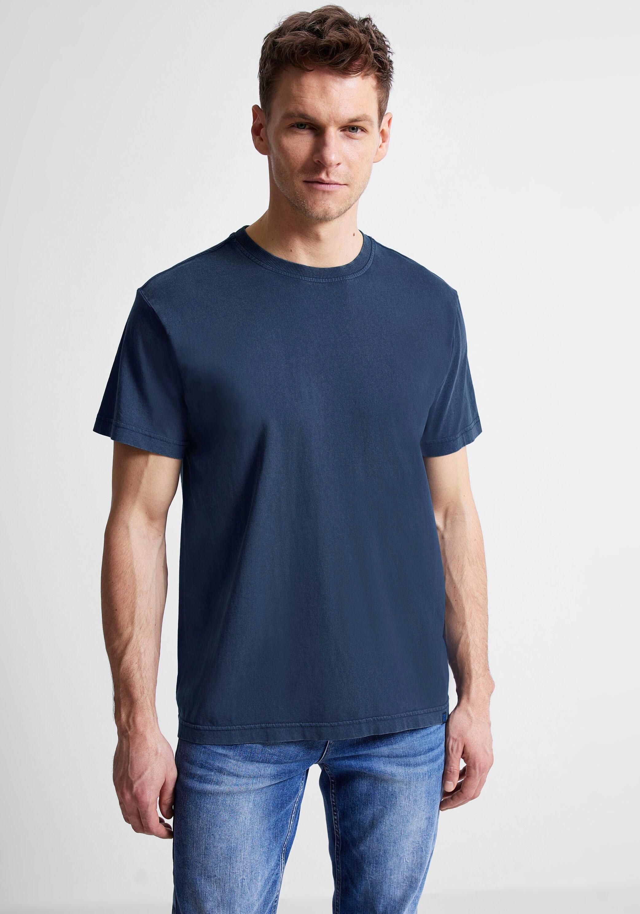 STREET ONE MEN T-Shirt, mit hüftbedeckender Länge bei ♕ | T-Shirts