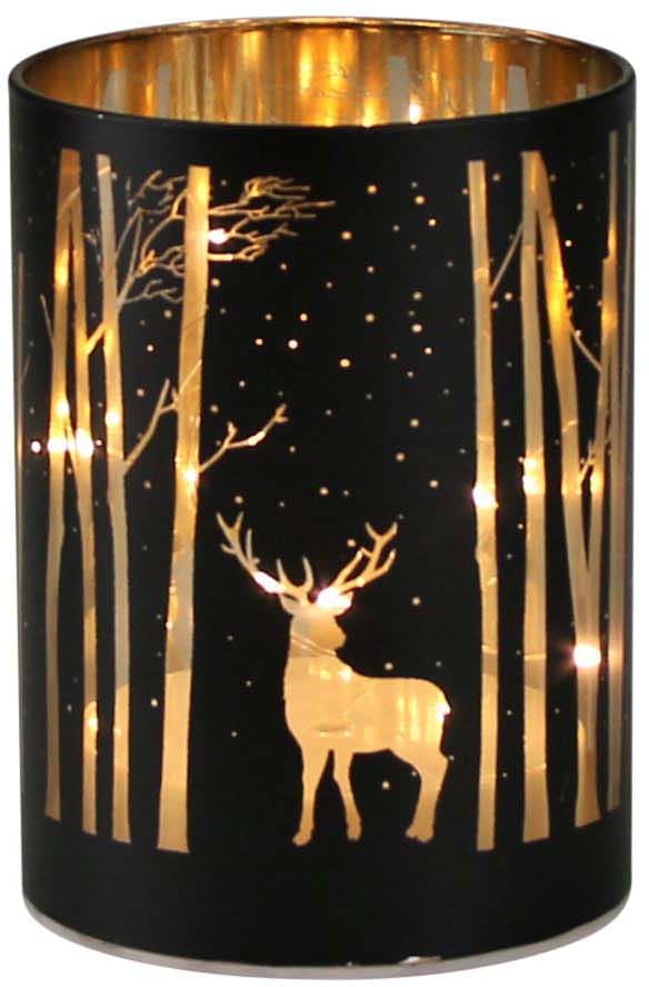AM Design LED Windlicht, Weihnachtsdeko, mit abgebildeten Hirsch