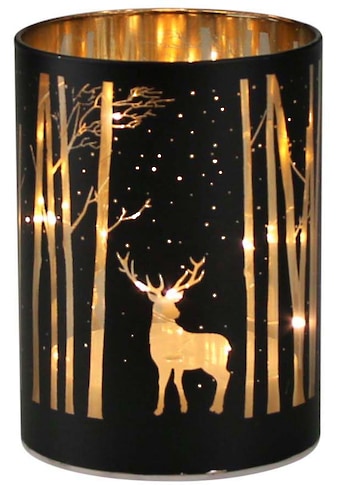 LED Windlicht, Weihnachtsdeko, mit abgebildeten Hirsch