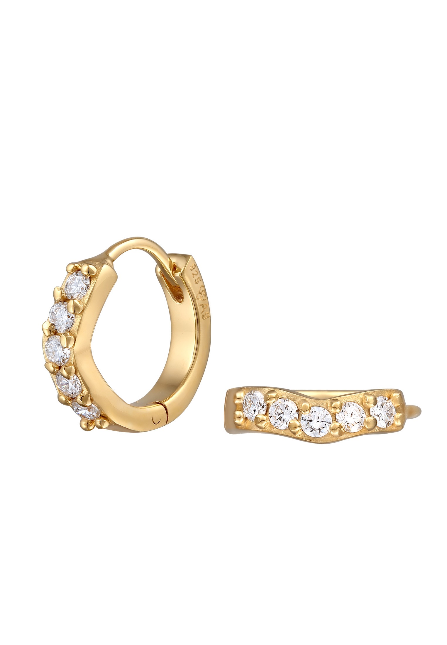 Elli DIAMONDS Paar Creolen »Ohrringe Creolen Lab Grown Diamanten (0.07 ct) 925 Silber«