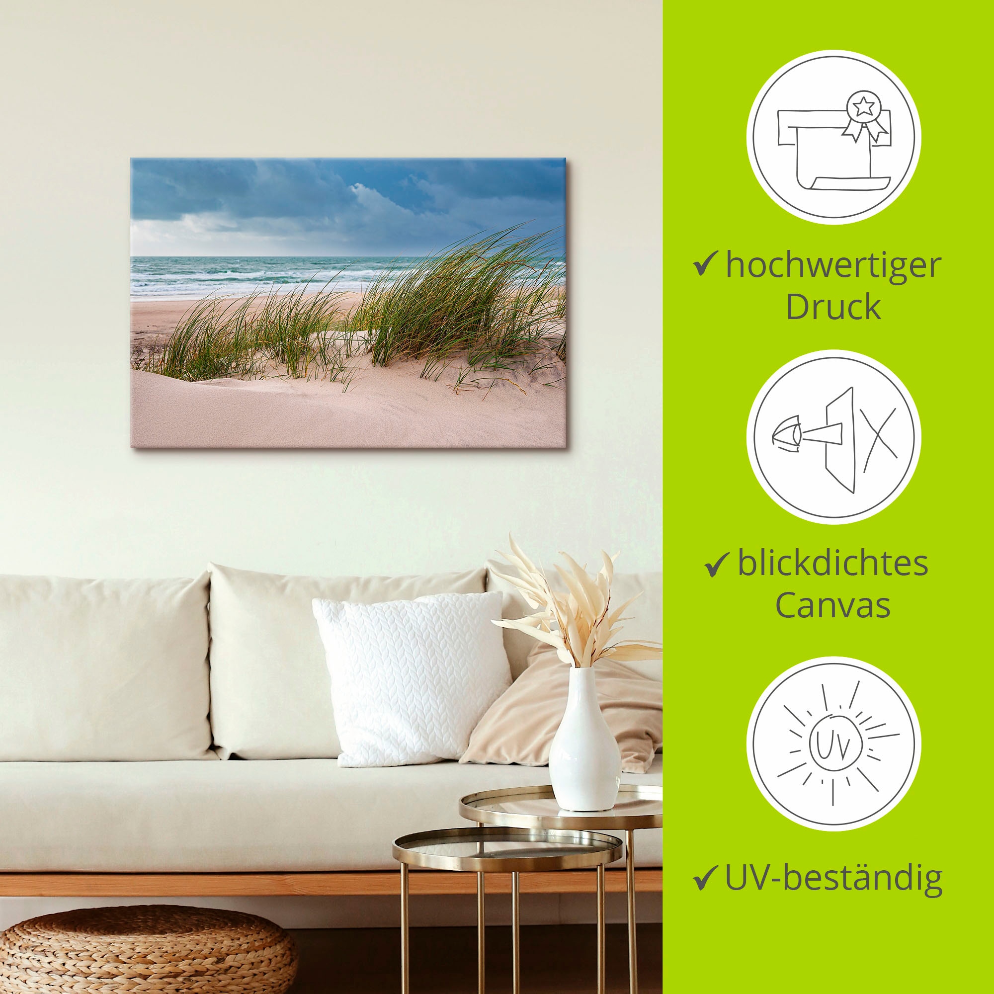 Artland Leinwandbild »Düne und Strand bei Hirtshals Dänemark I« Küstenbilder 1 Stk. tlg. auf Holzrahmen gespannt