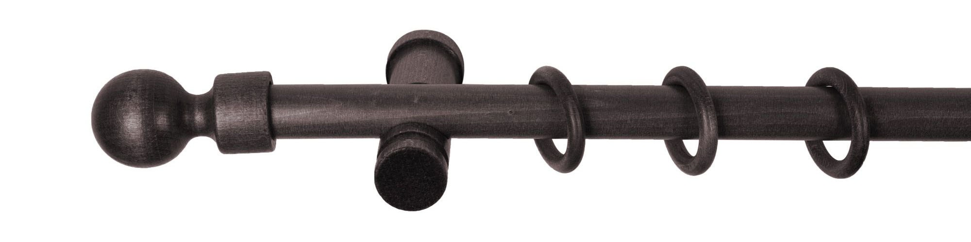 SN DECO GROUP Gardinenstange »Giro« 1 läufig-läufig Fixmaß 28 mm, Holz, verschiedenen Längen und Farben, Komplettset