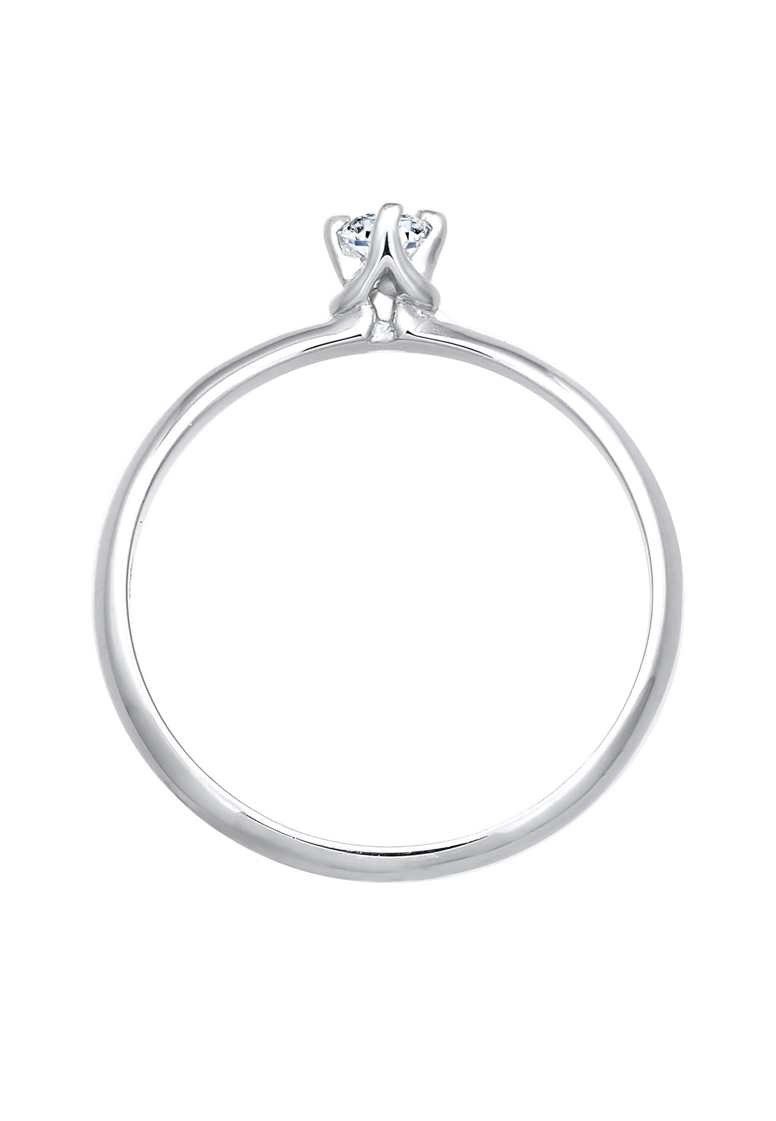 Elli DIAMONDS Diamantring »Ring Ring Solitär Diamant (0.11 ct.) Klassik 925 Silber«