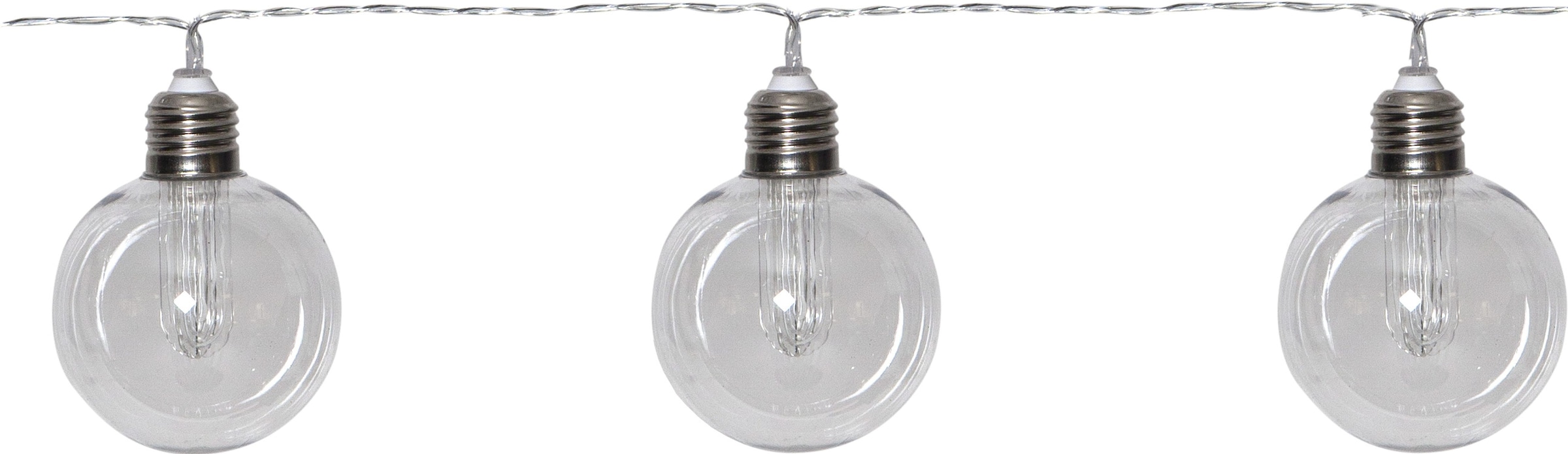 Parforce Traditional Hunting LED-Lichterkette »Chania« 8 Stk.-flammig Ø 8 cm, ca. 2,45 m + 2 m Zuleitung, klar, Kunststoff, Akku, outdoor