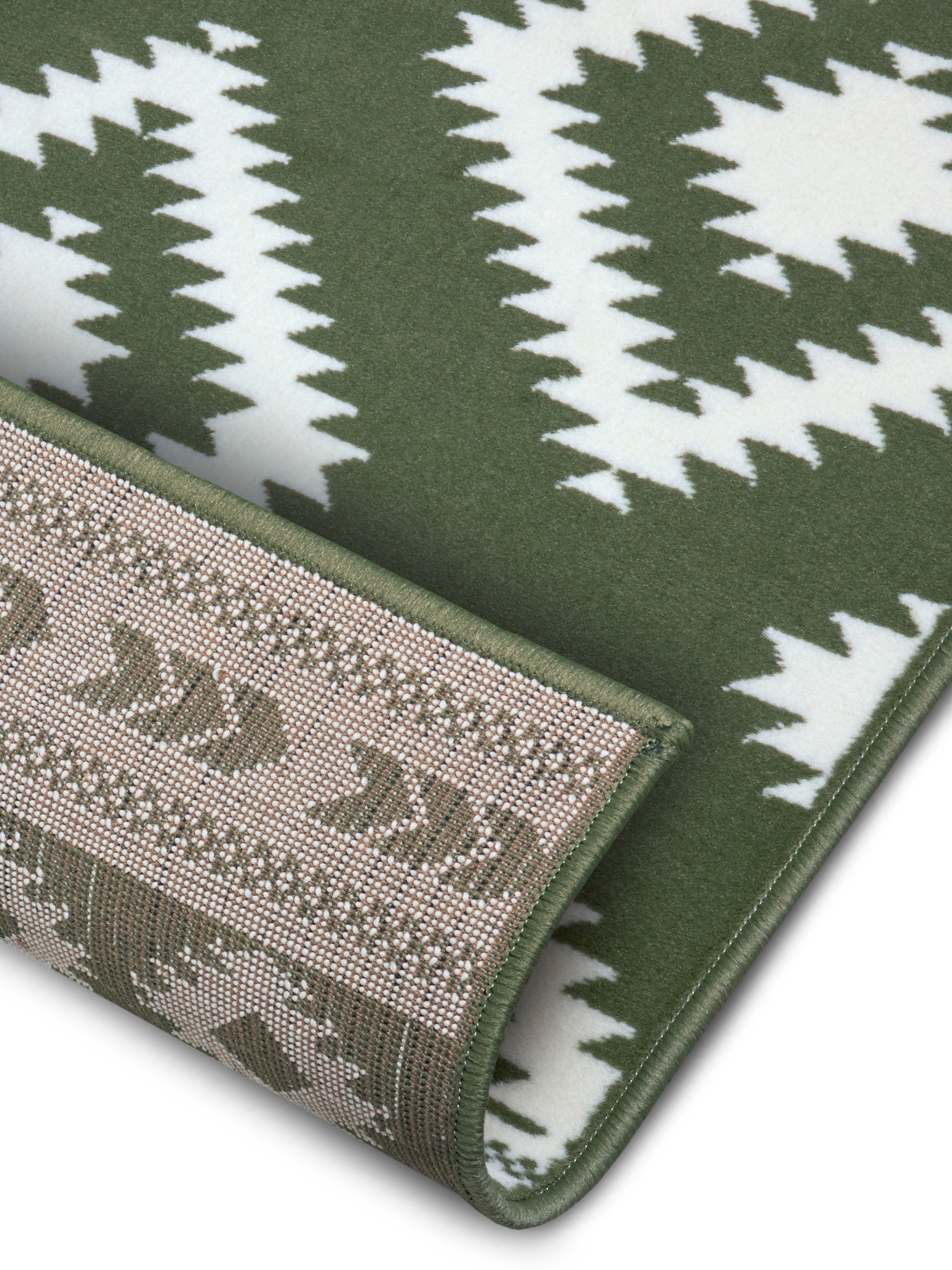 HANSE Home Teppich »Ethno«, rechteckig, 9 mm Höhe, Kurzflor, Velours Haptik, Rauten Muster, Gekettelt