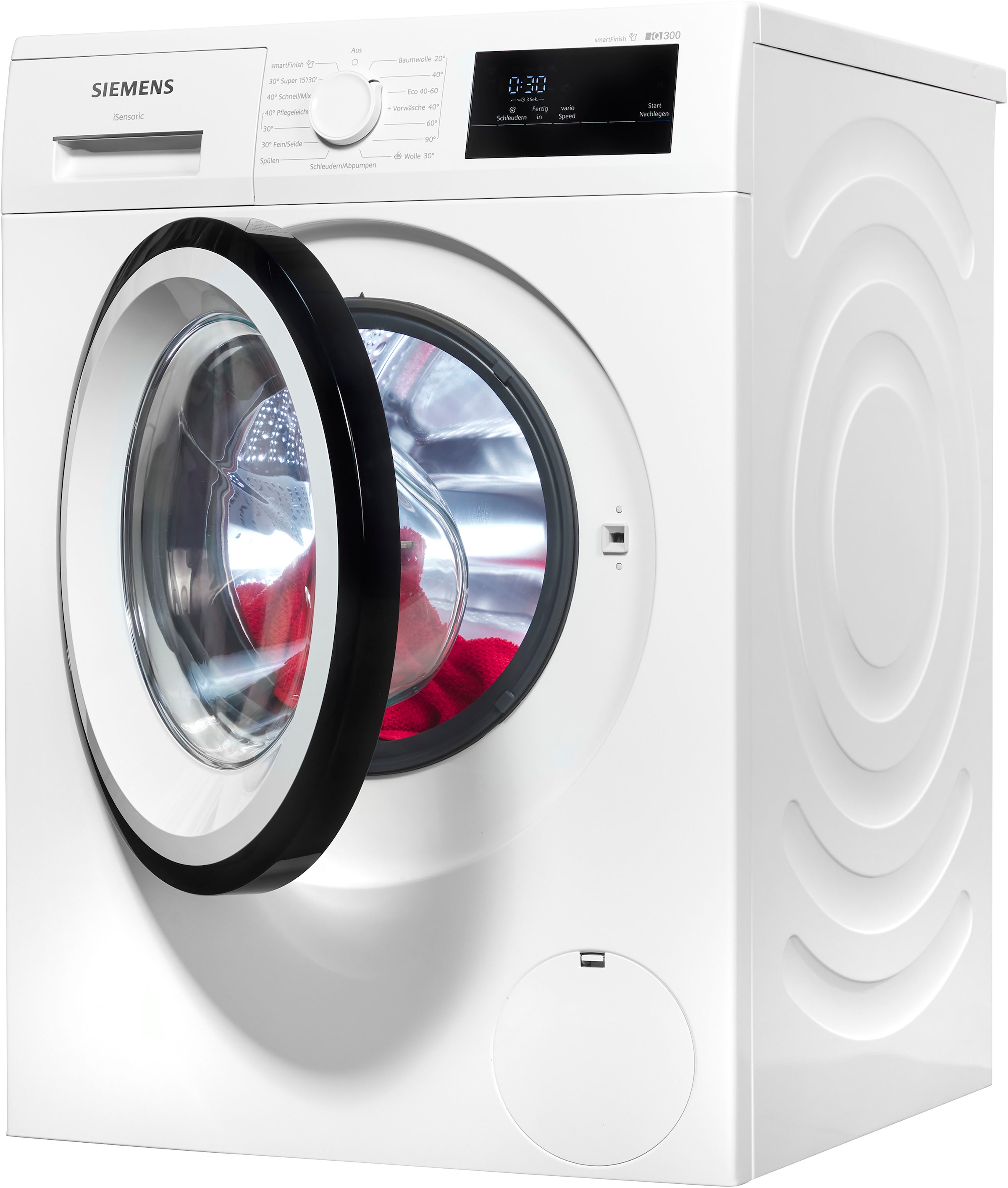 Waschmaschine iQ300, Garantie dank – SIEMENS Knitterfalten 8 smartFinish 1400 glättet sämtliche Dampf Jahren mit WM14N0A4, »WM14N0A4«, XXL 3 kg, U/min,