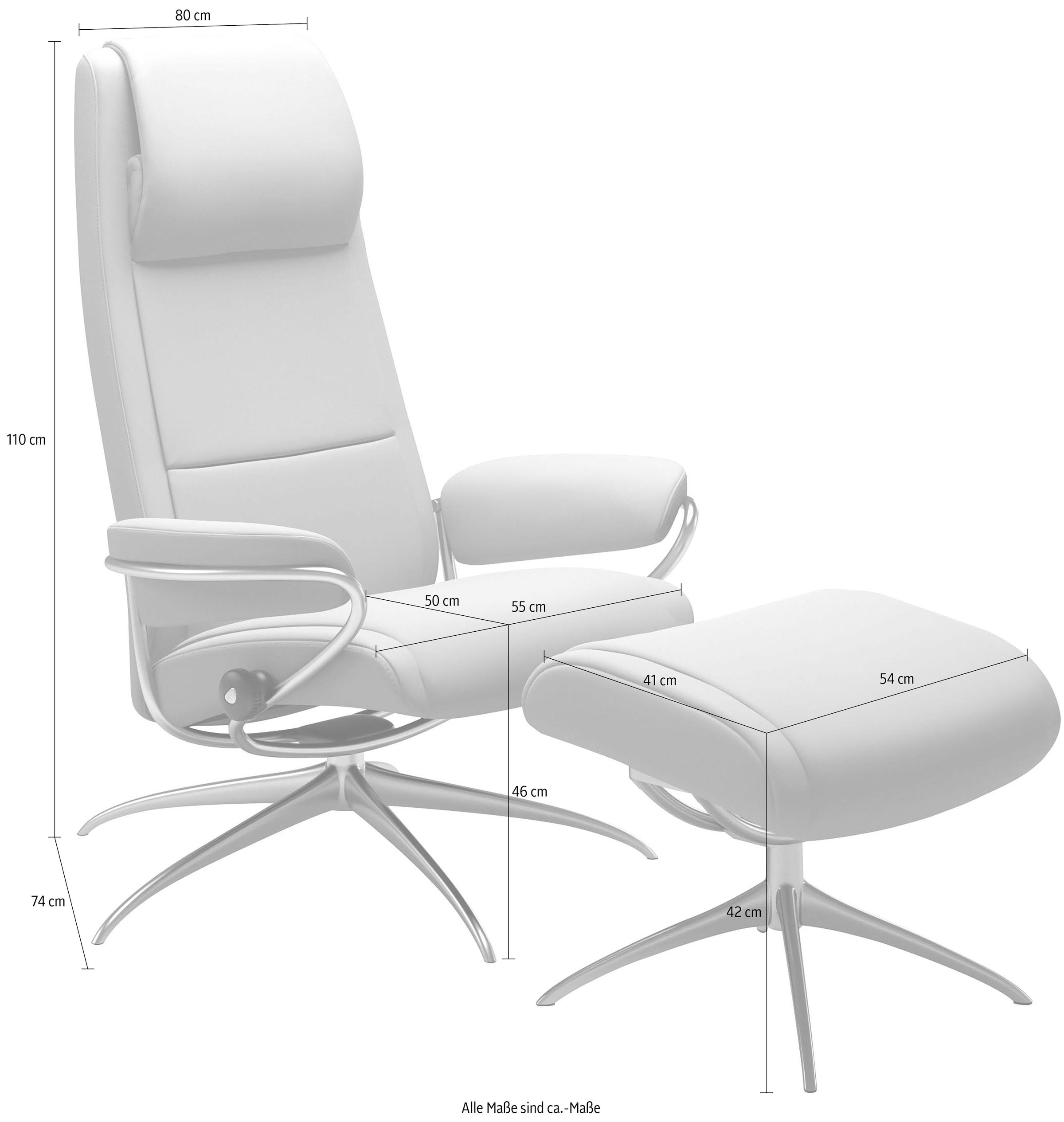 Stressless® Relaxsessel »Paris« Set, Relaxsessel mit Hocker,  mit Hocker, High Back, mit Star Base, Gestell Chrom