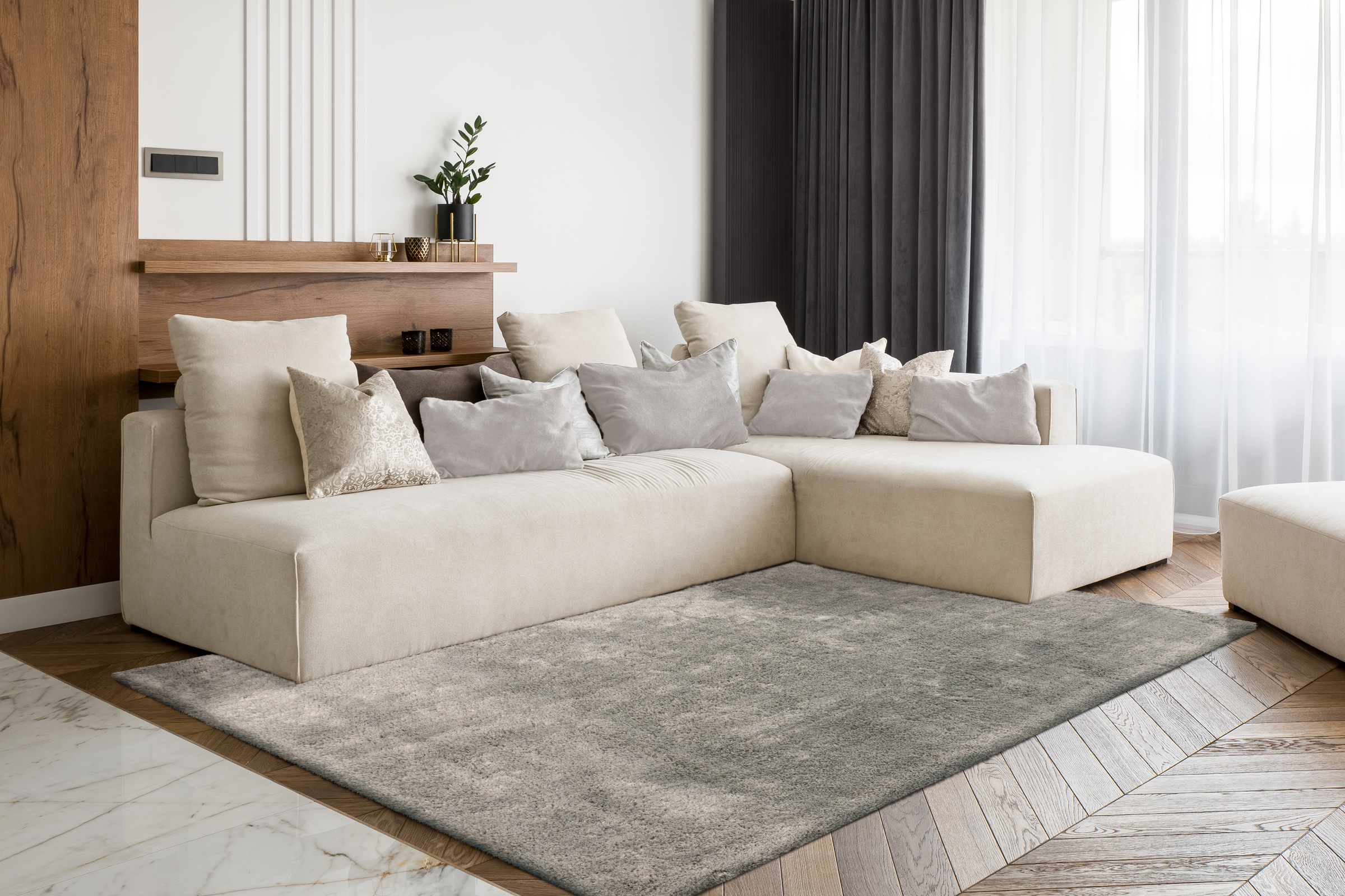 Kayoom Teppich »Bali 110«, rechteckig, 40 mm Höhe, flauschig und weich, UNI-Farben, hochflorig, hochwertiges Material