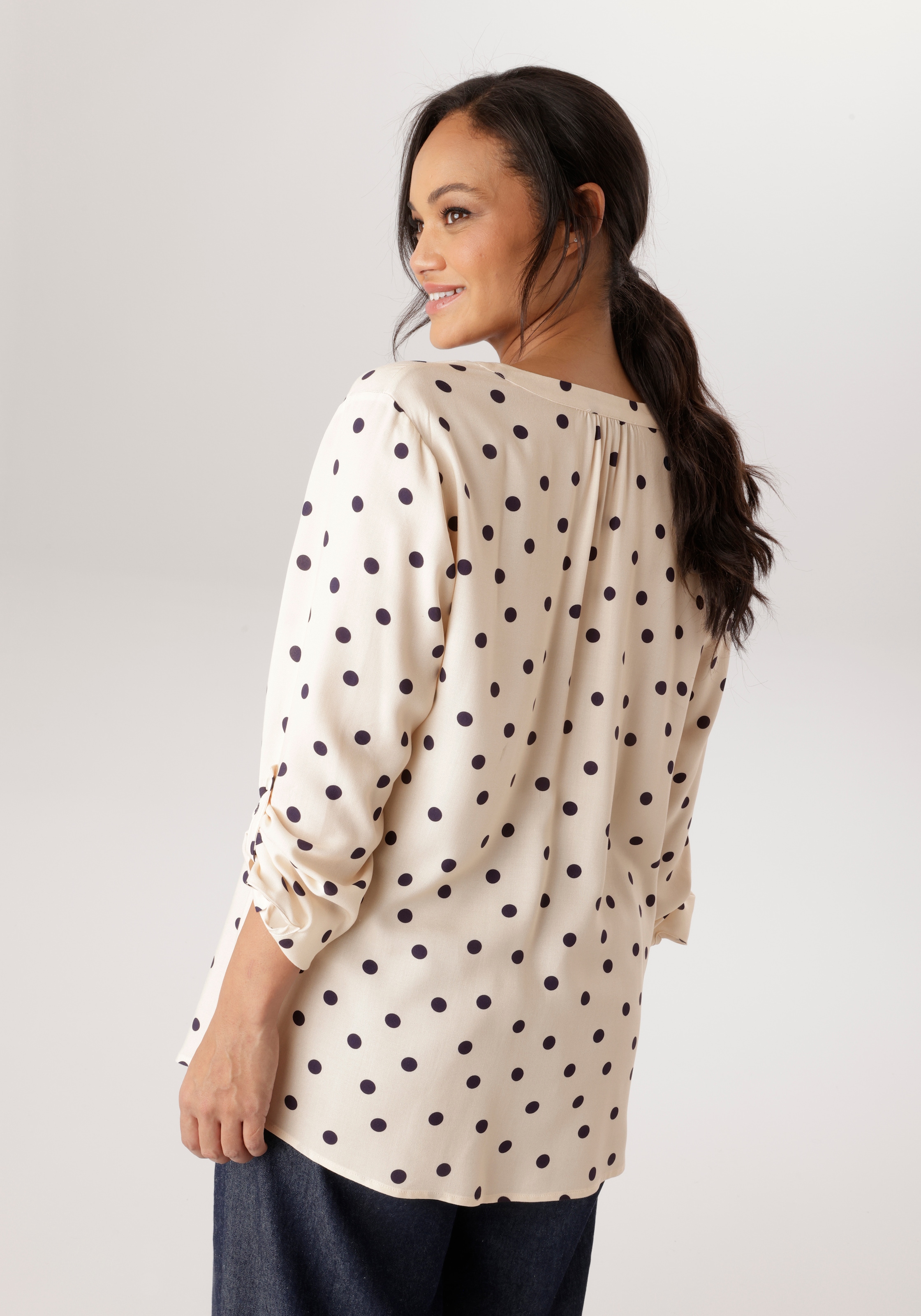 Aniston PLUS Schlupfbluse in trendigem Pünktchendessin - NEUE KOLLEKTION