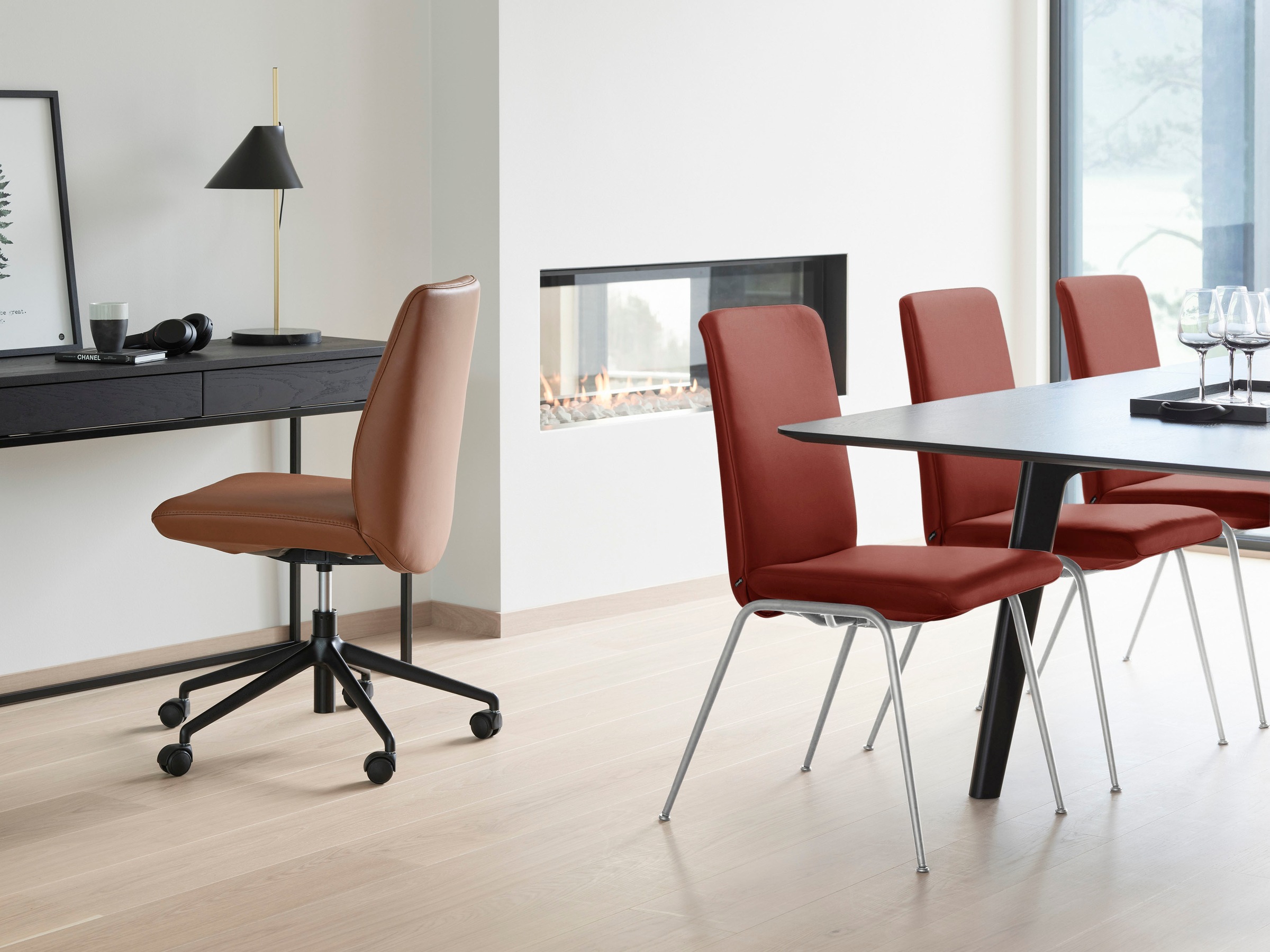 Stressless® Polsterstuhl »Laurel« () Low Back, Größe M, mit Beinen aus Stahl in Chrom glänzend