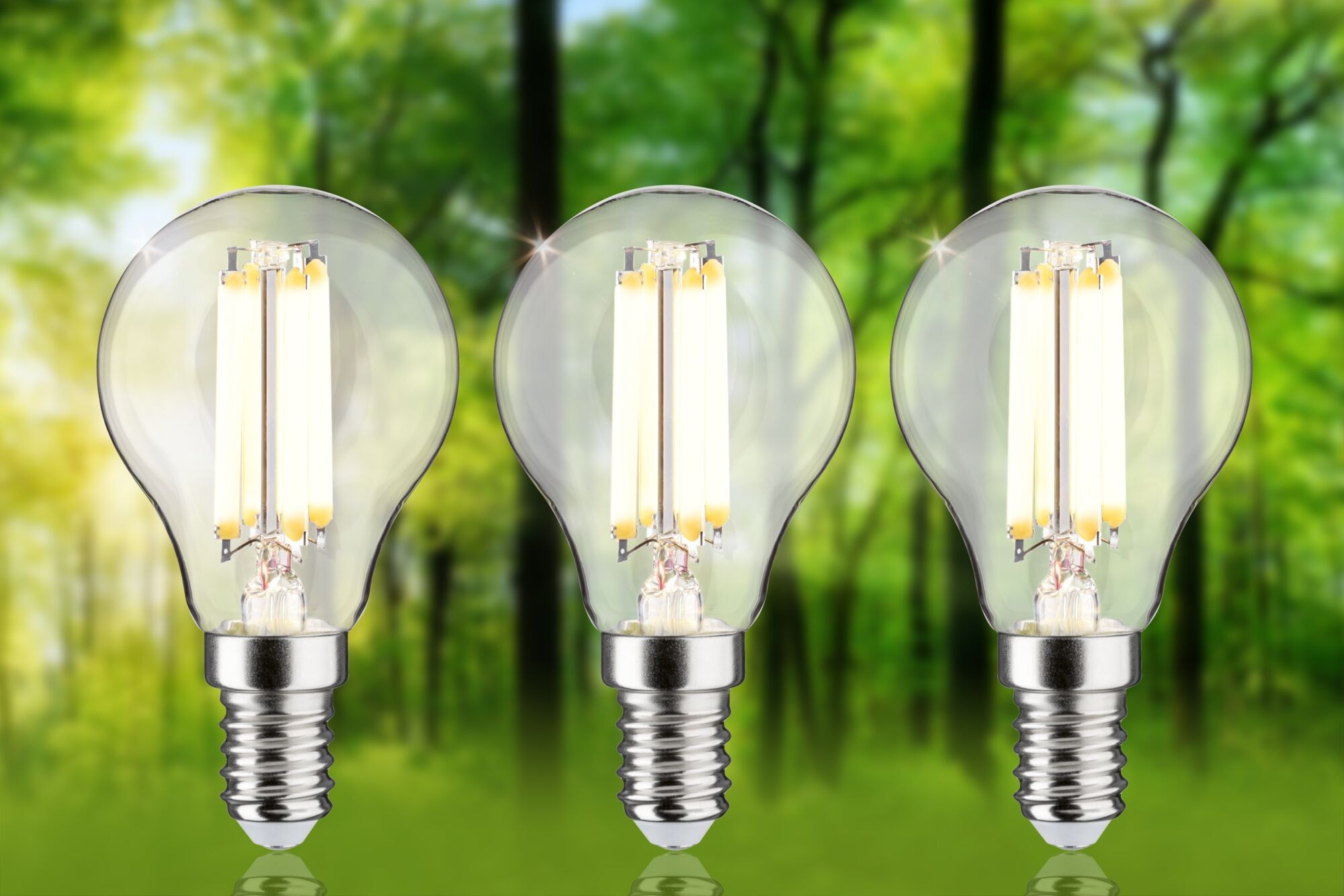 Paulmann LED-Leuchtmittel »Efficient-Line Filament 230V LEDTropfen E14 3 St.525lm 2,5W 3000K Klar« E14 3 Stk. Warmweiß