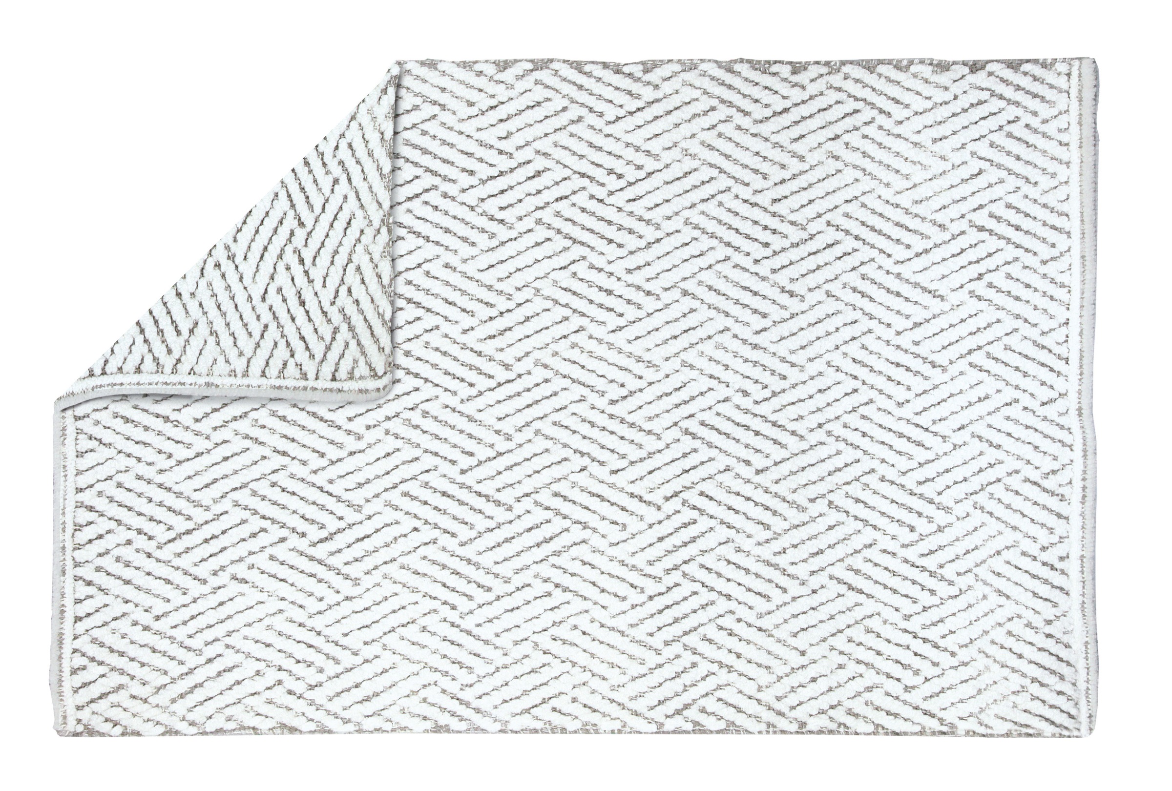 Kleine Wolke Badematte »Switch«, fußbodenheizungsgeeignet-beidseitig nutzbar, Badteppich, handgefertigt, Wendedesign, geometrisches Muster