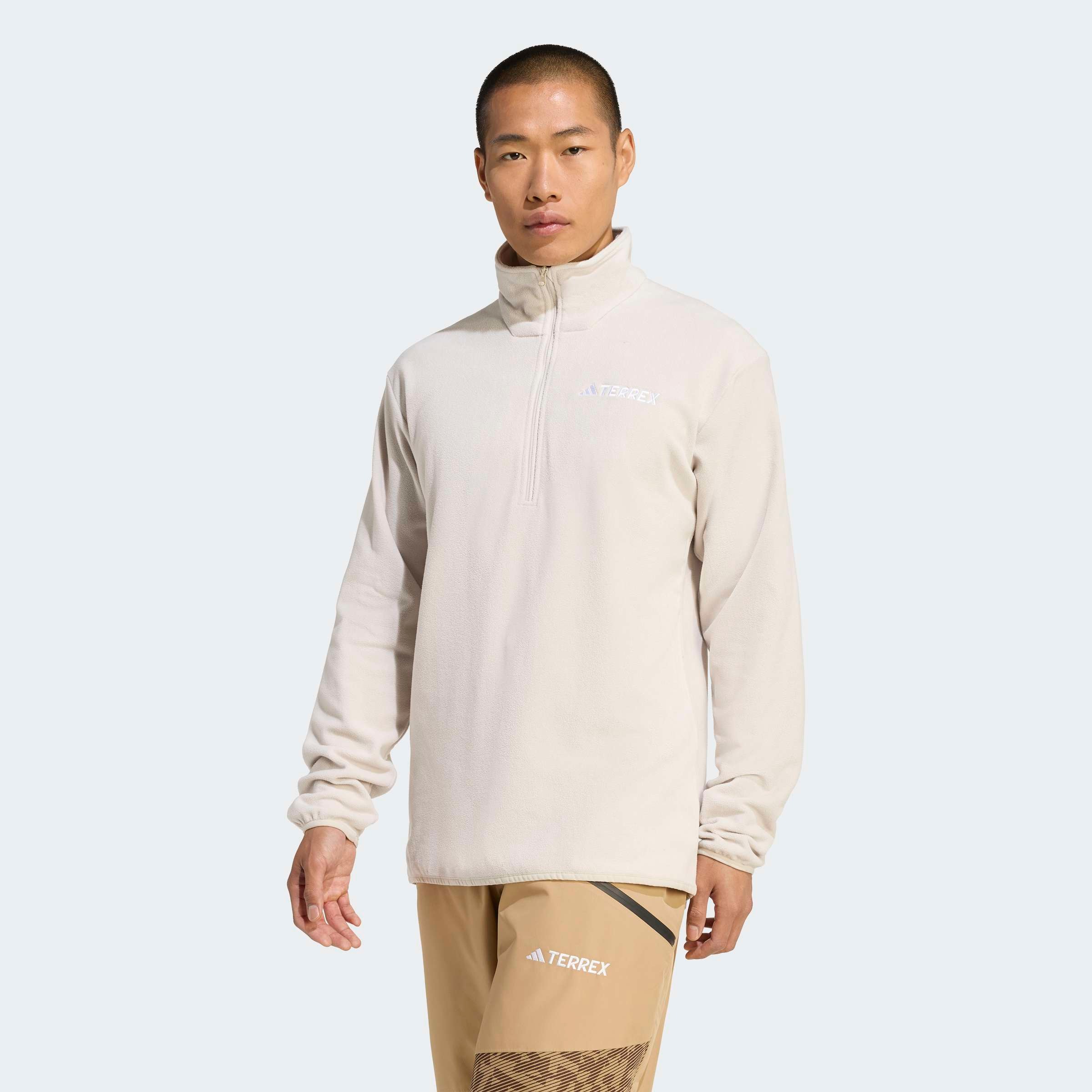 adidas TERREX Fleecepullover »MULTI ESSENTIALS 1/2 ZIP FLEECEOBERTEIL«, mit Reißverschluss, aus Polyester, sportlicher Stil
