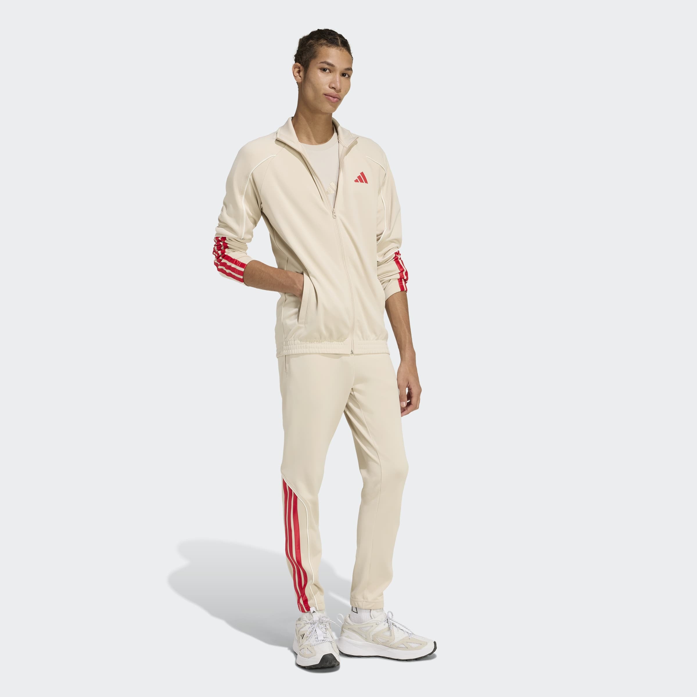 adidas Sportswear Trainingsanzug »STADIUM 3-STREIFEN« 2 tlg. zweiteiliges Set aus Jacke und Hose, aus leichtem Polyester