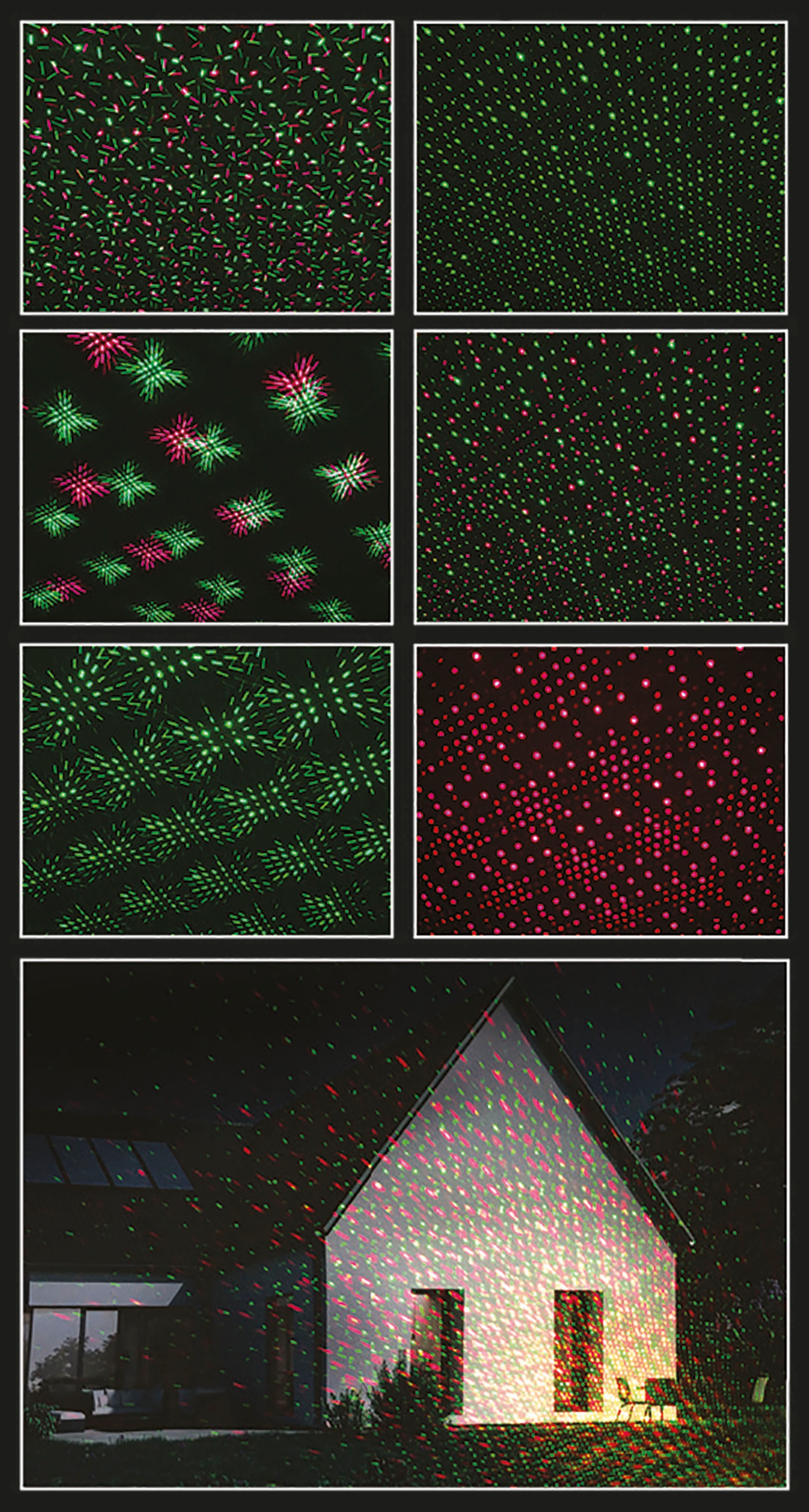 näve Laserstrahler »LED Projektor«, 1 flammig, Leuchtmittel LED-Modul | LED fest integriert-Laser, Projektionsfarbe rot und grün, diverse Programme, Funk-Fernbedienung