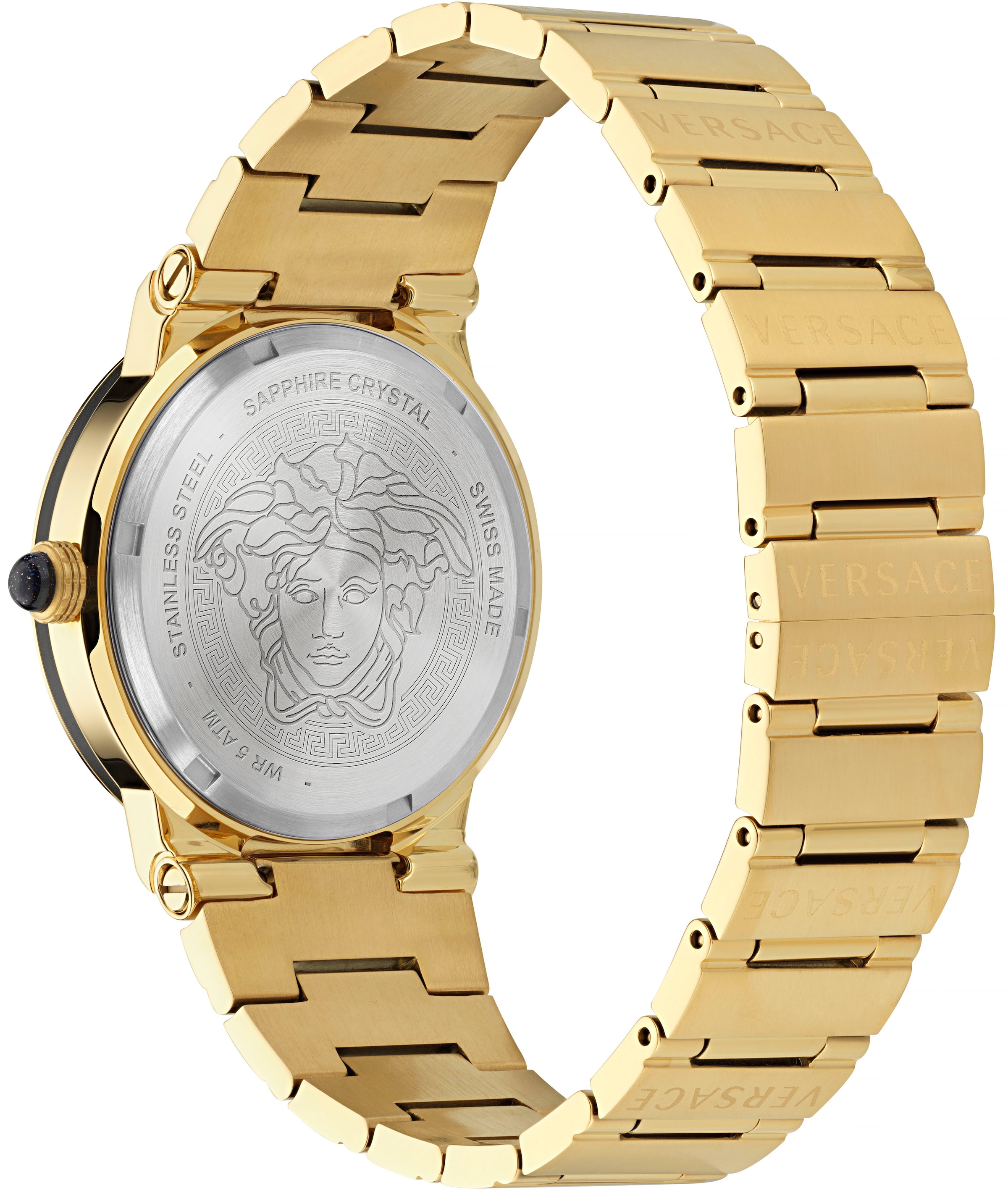 Versace Quarzuhr »GRECA LOGO MOONPHASE«, Armbanduhr, Damenuhr, Saphirglas, Datum, Swiss Made, Mondphase
