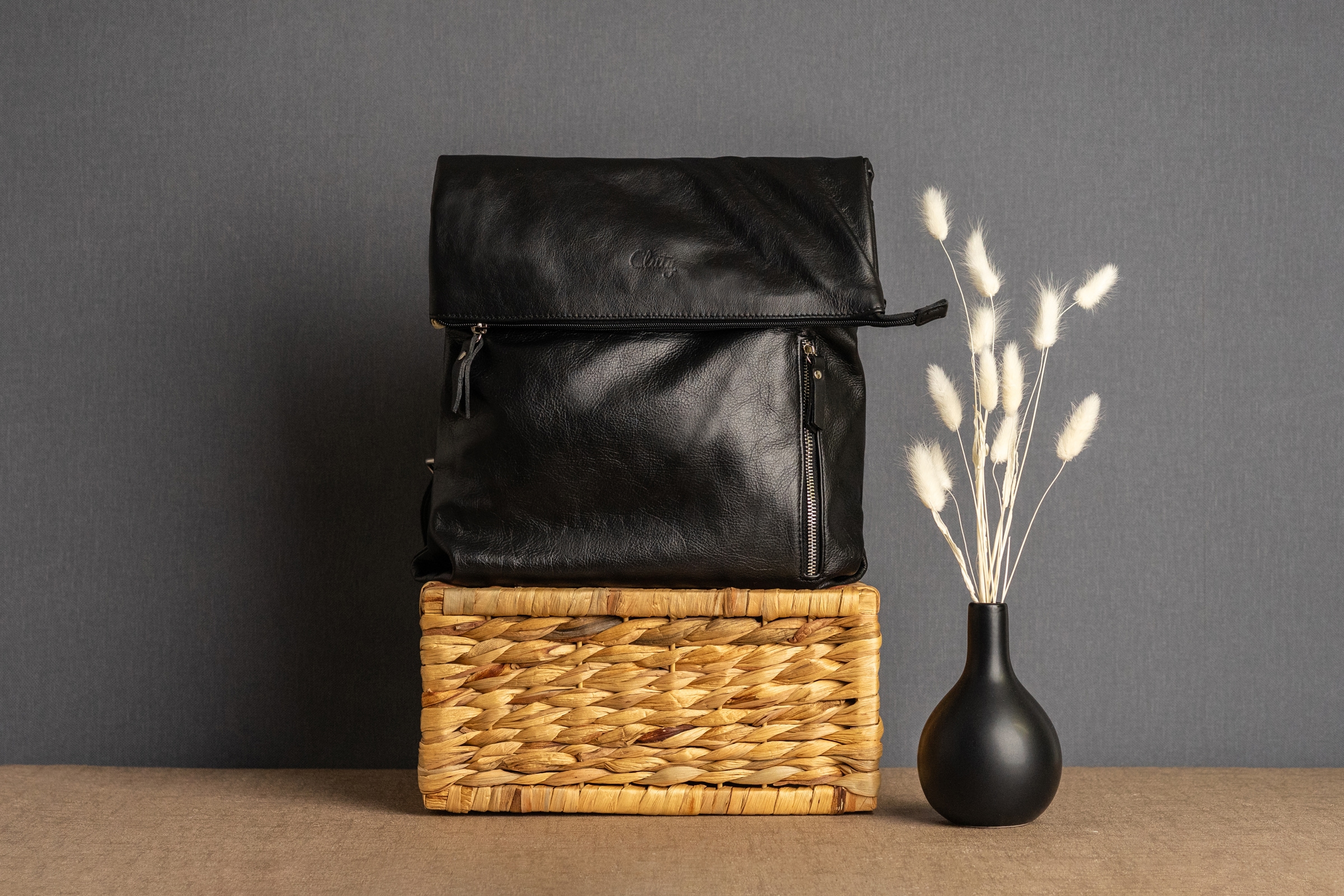 Cluty Cityrucksack, echt Leder, Made in Italy