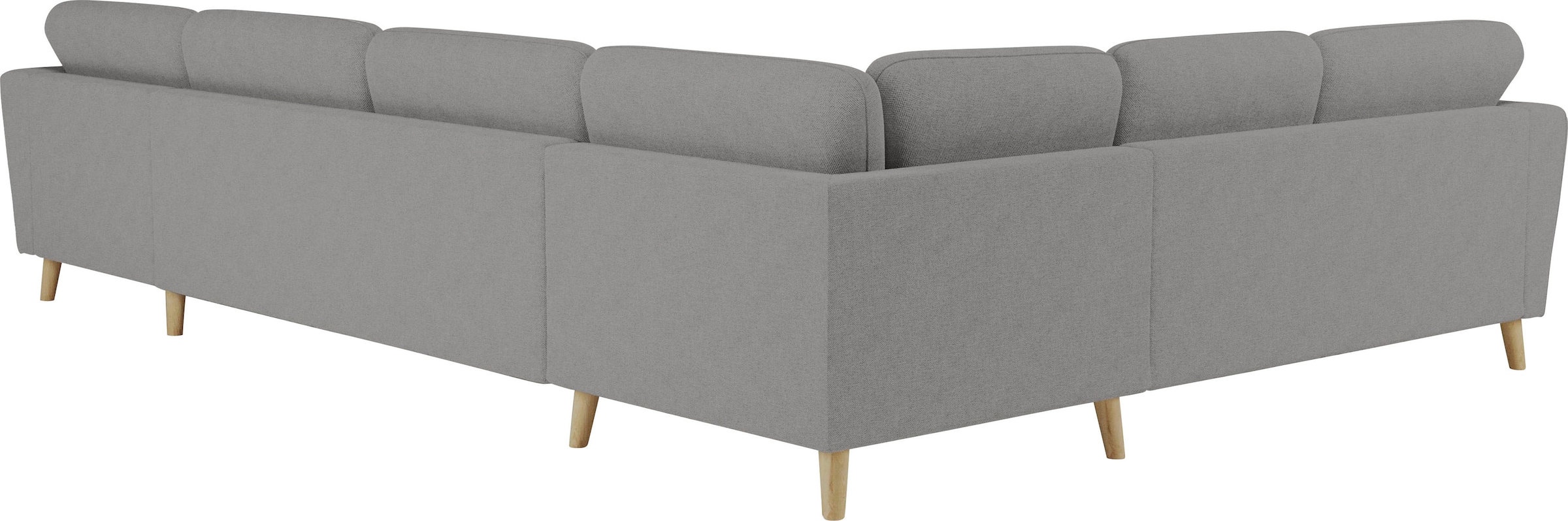 Home affaire Wohnlandschaft »MARSEILLE XXL 349cm, U-Form, Ottomane rechts/links wählbar«, Massivholzbeine aus Eiche, In verschieden Bezügen und Farbvarianten