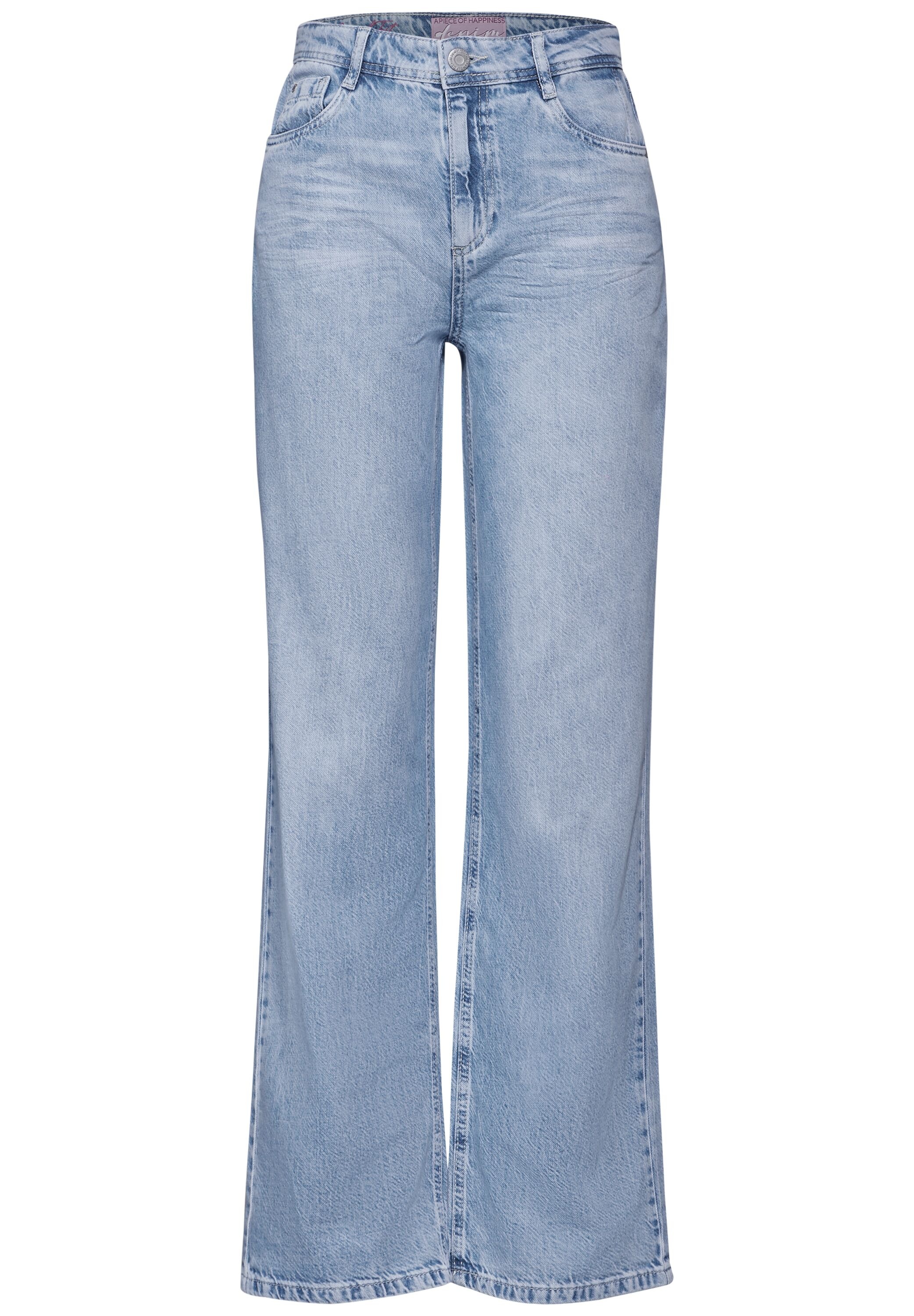 STREET ONE High-waist-Jeans, in hellblauer Waschung