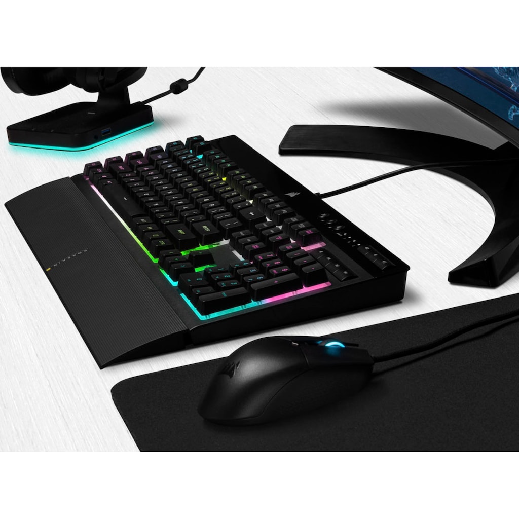 Corsair Gaming-Tastatur »K55 RGB PRO XT«, (Makrotasten-Ziffernblock-USB-Anschluss)