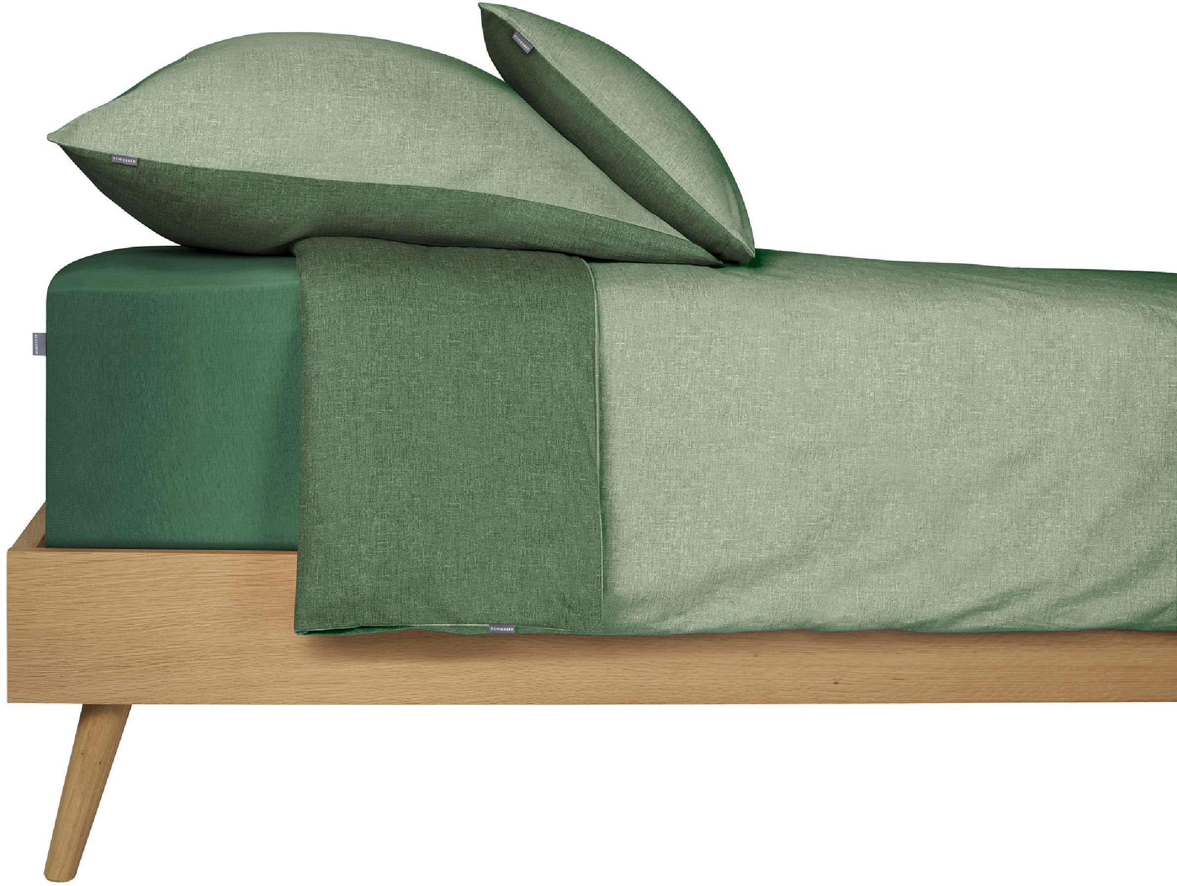 Schiesser Kissenhüllen »Doubleface aus weicher Baumwolle mit edlem Melangeeffekt in Wendeoptik«, (2 St.), Made in Green
