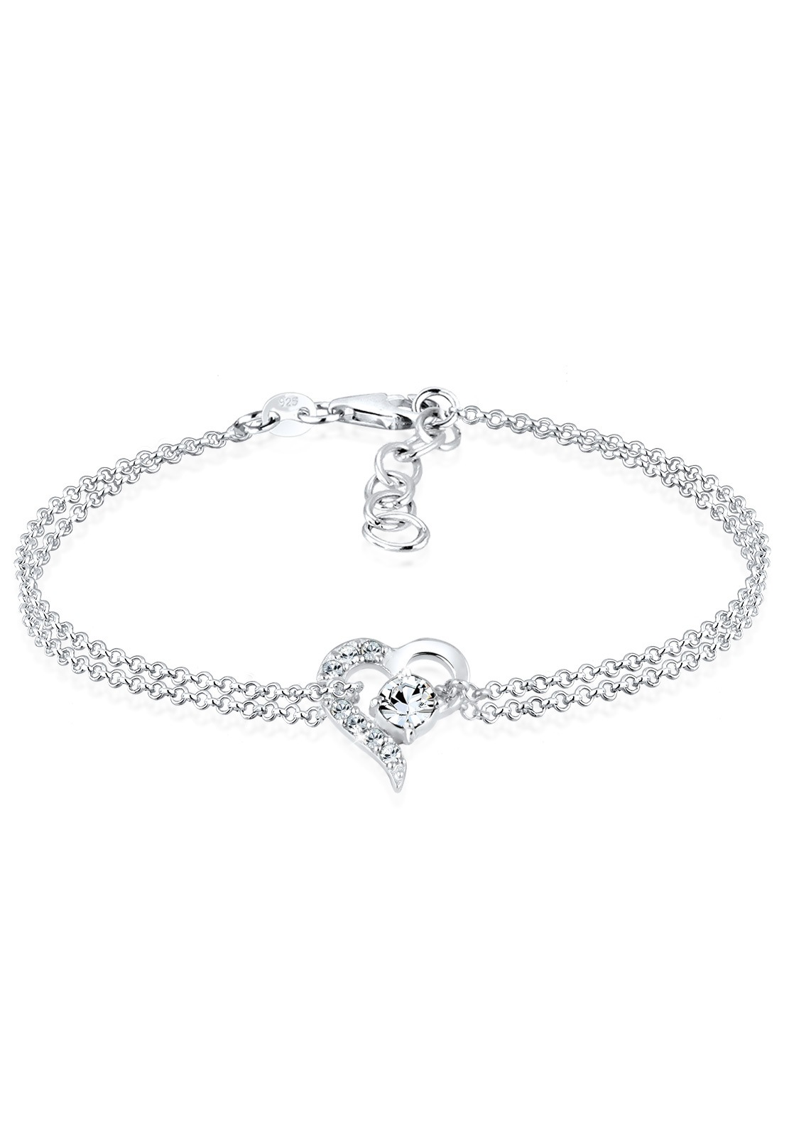 Armkette »Armband Herz Liebe Kristalle 925 Silber«