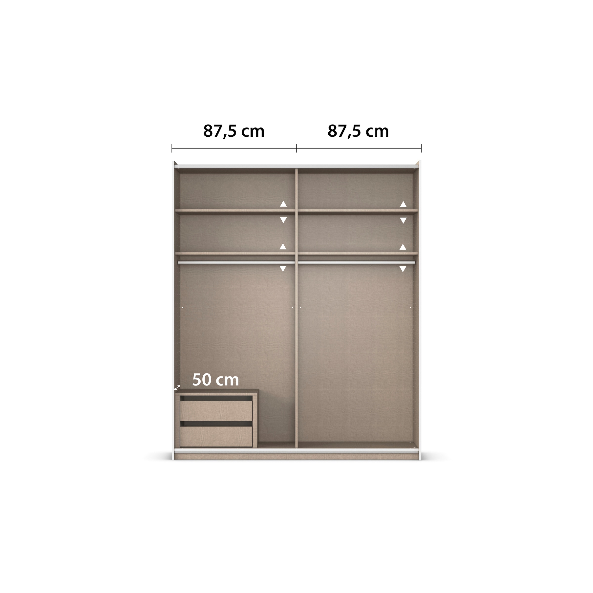 rauch Schwebetürenschrank »Kleiderschrank Schrank Garderobe Schlafzimmerschrank OXFORD«, (in 3 verschiedenen Ausstattungen BASIC/CLASSIC/PREMIUM), mit Griffleisten aus Metall, auch für kleinere Räume MADE IN GERMANY