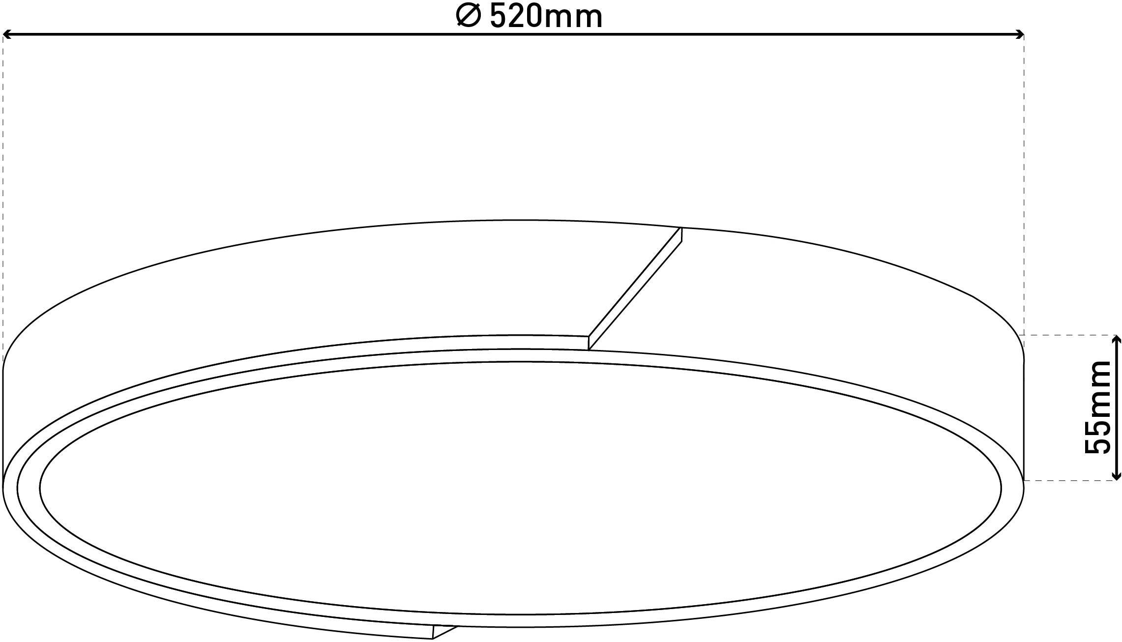 näve LED Deckenleuchte »Borneo« LED-Modul 1 Stk. warmweiß - kaltweiß Dimmbar per Fernbedienung (inkl.), CCT, Memory, Nachtlicht, Holzrand