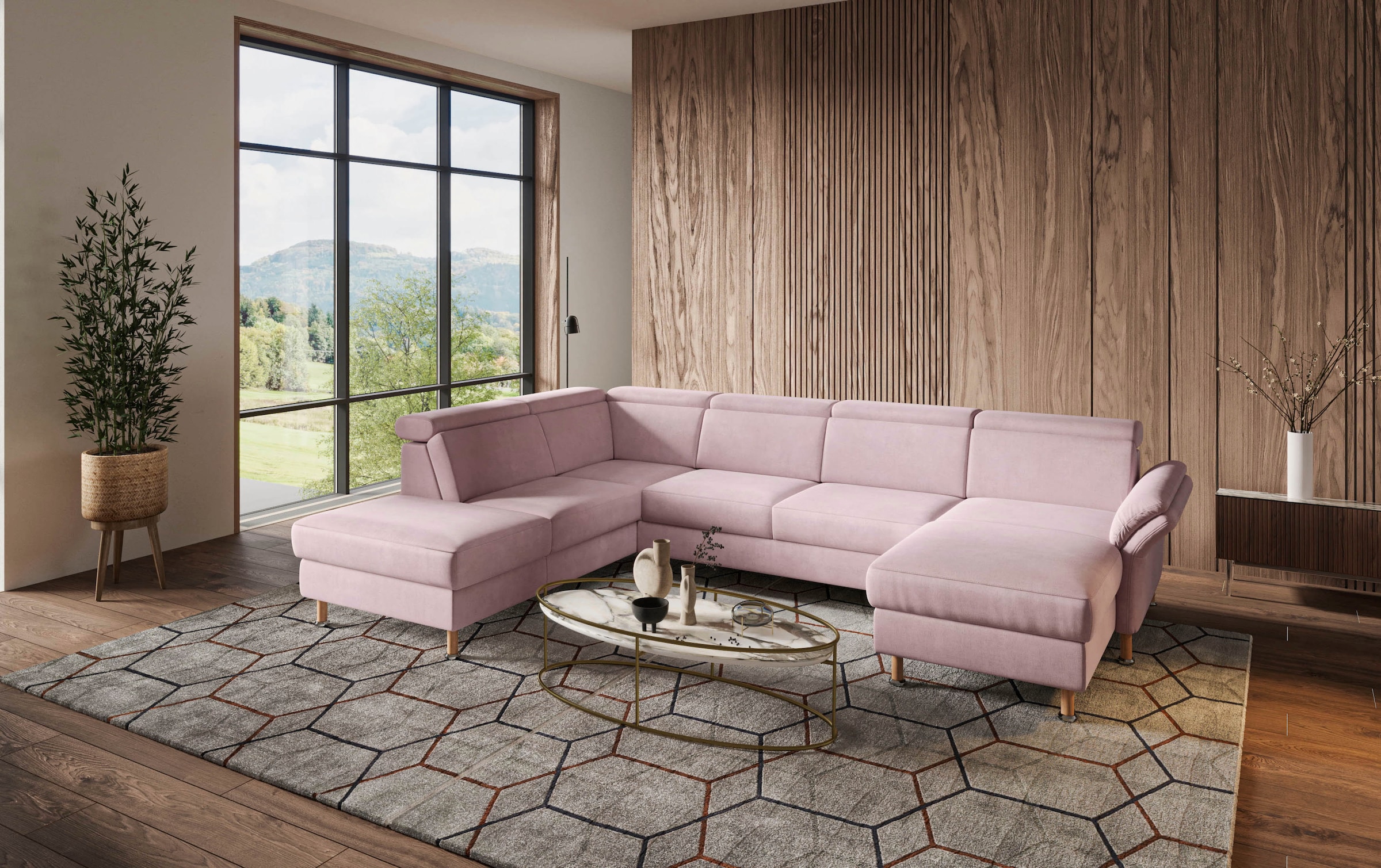 Home affaire Wohnlandschaft »Calypso U-Form« wahlweise mit motorischer Relaxfunktion