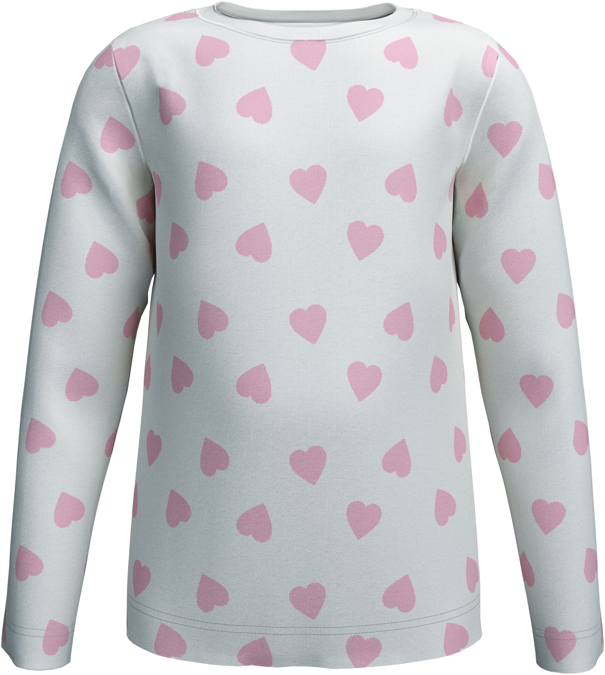 KIDSWORLD Langarmshirt »2er Pack 1x Herzen + 1x Unifarben Shirts« 2 Stk. 2er Pack Shirts mit Herzen