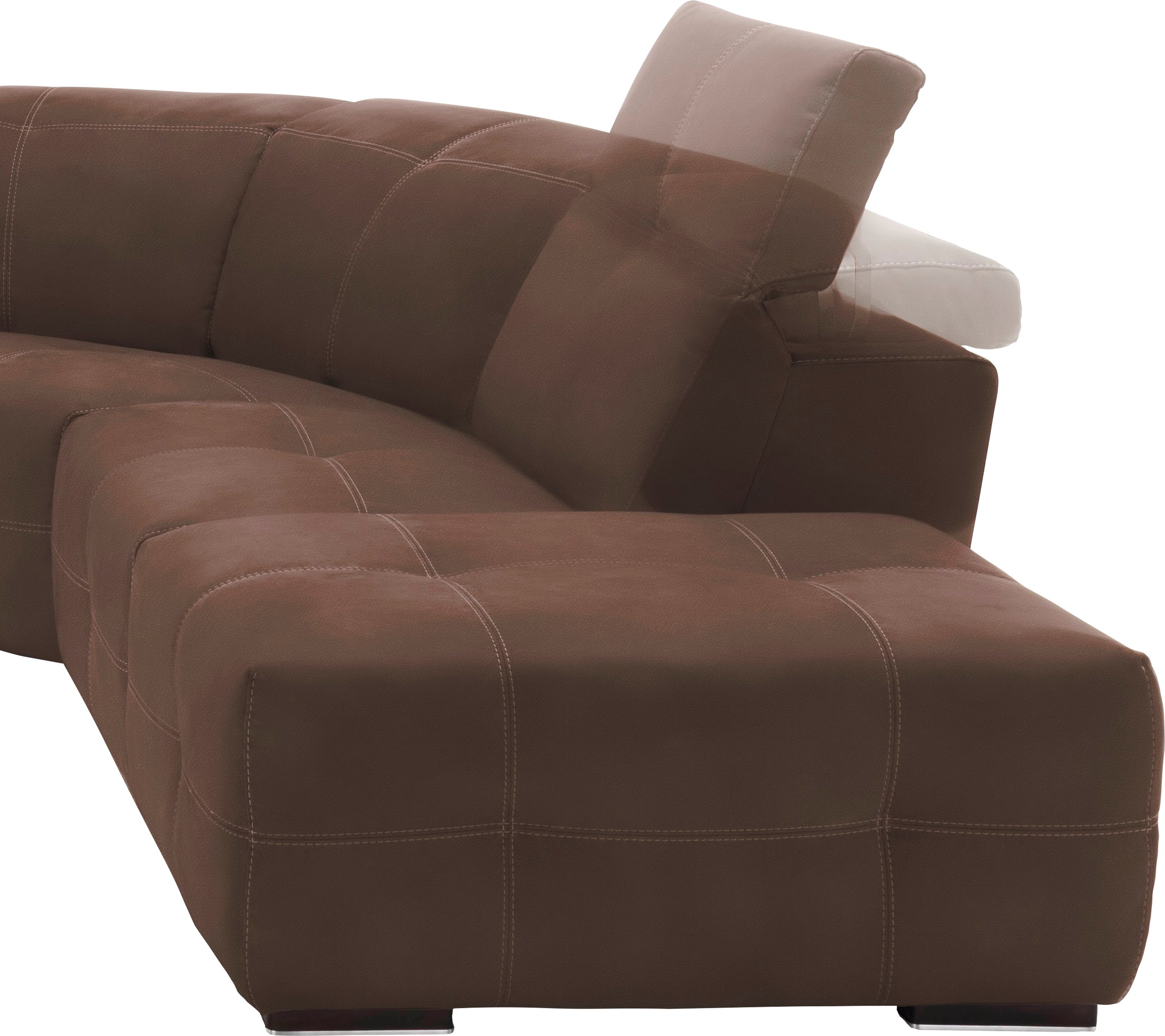 Egoitaliano Ecksofa »Sauvanne, Designsofa der Extraklasse, elegant und bequem«, wahlweise mit elektrischer Relaxfunktion, Kopfteilverstellung