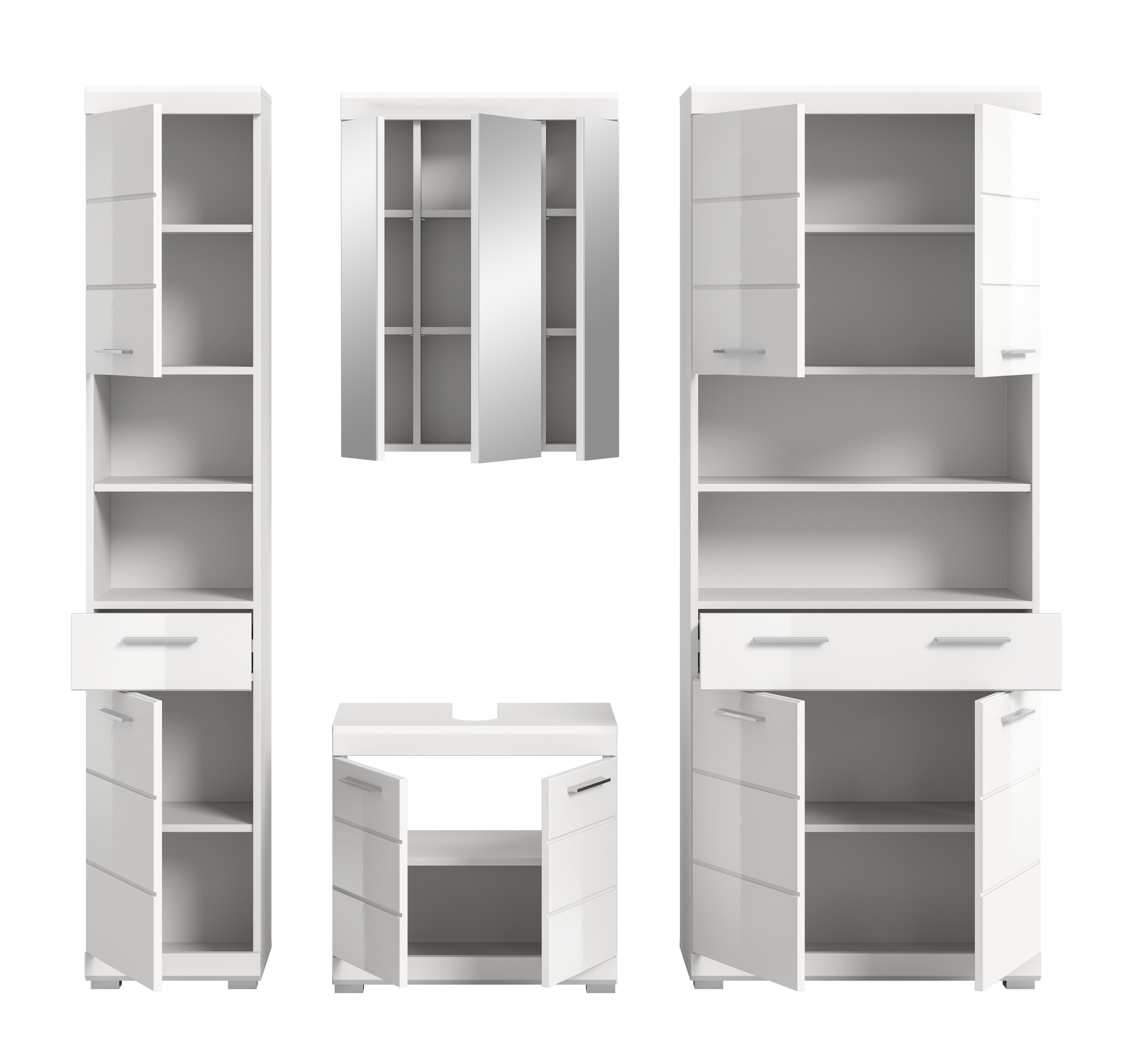 welltime Badmöbel-Set »Siena, 4 teilig, bestehend aus:« Set, TOPSELLER!, 4 Stk. tlg.