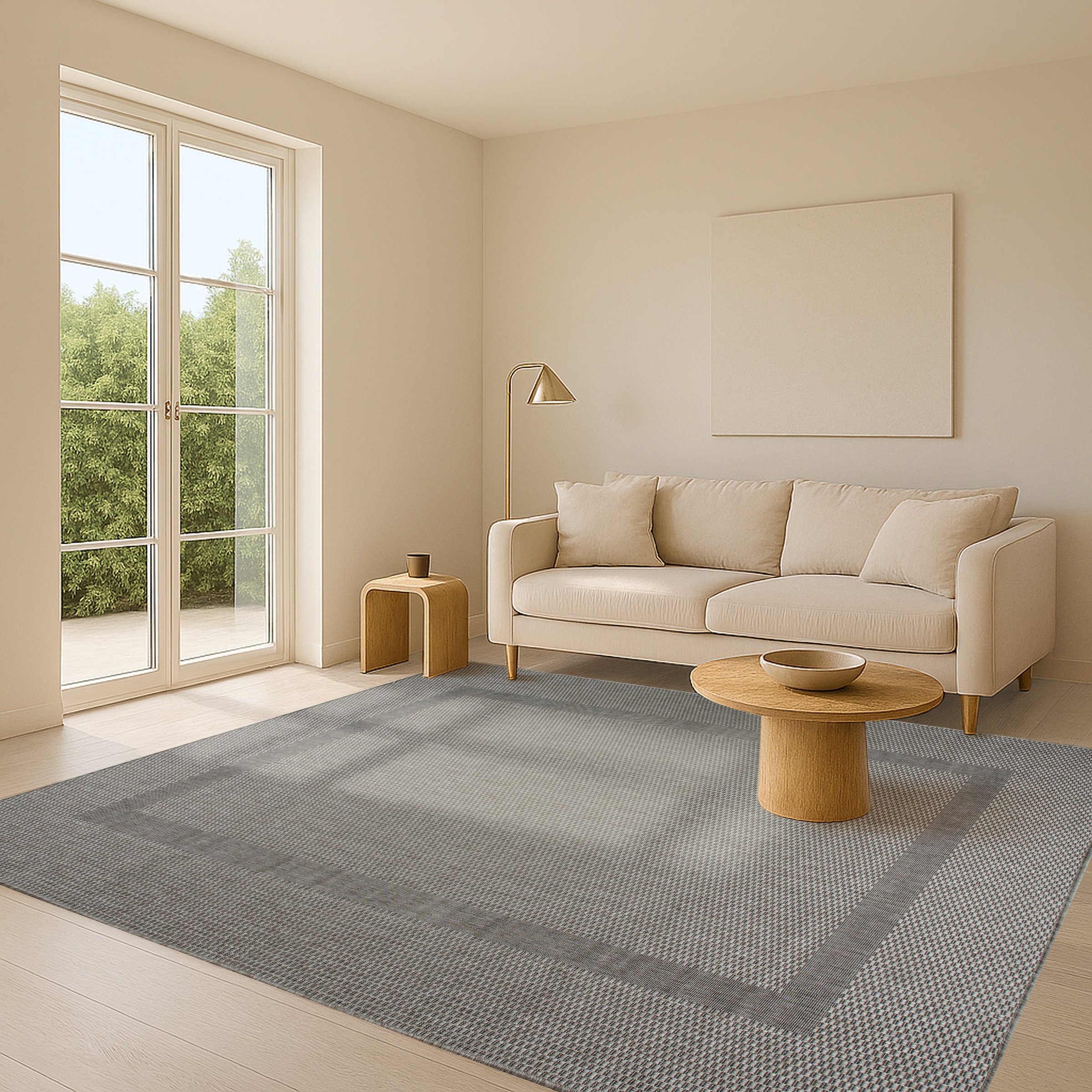 my home Teppich »Venedig Bordüre auch als Läufer erhältlich« rechteckig 3 mm Höhe In- und Outdoor geeignet, Sisal-Optik, Wetterfest & UV-beständig